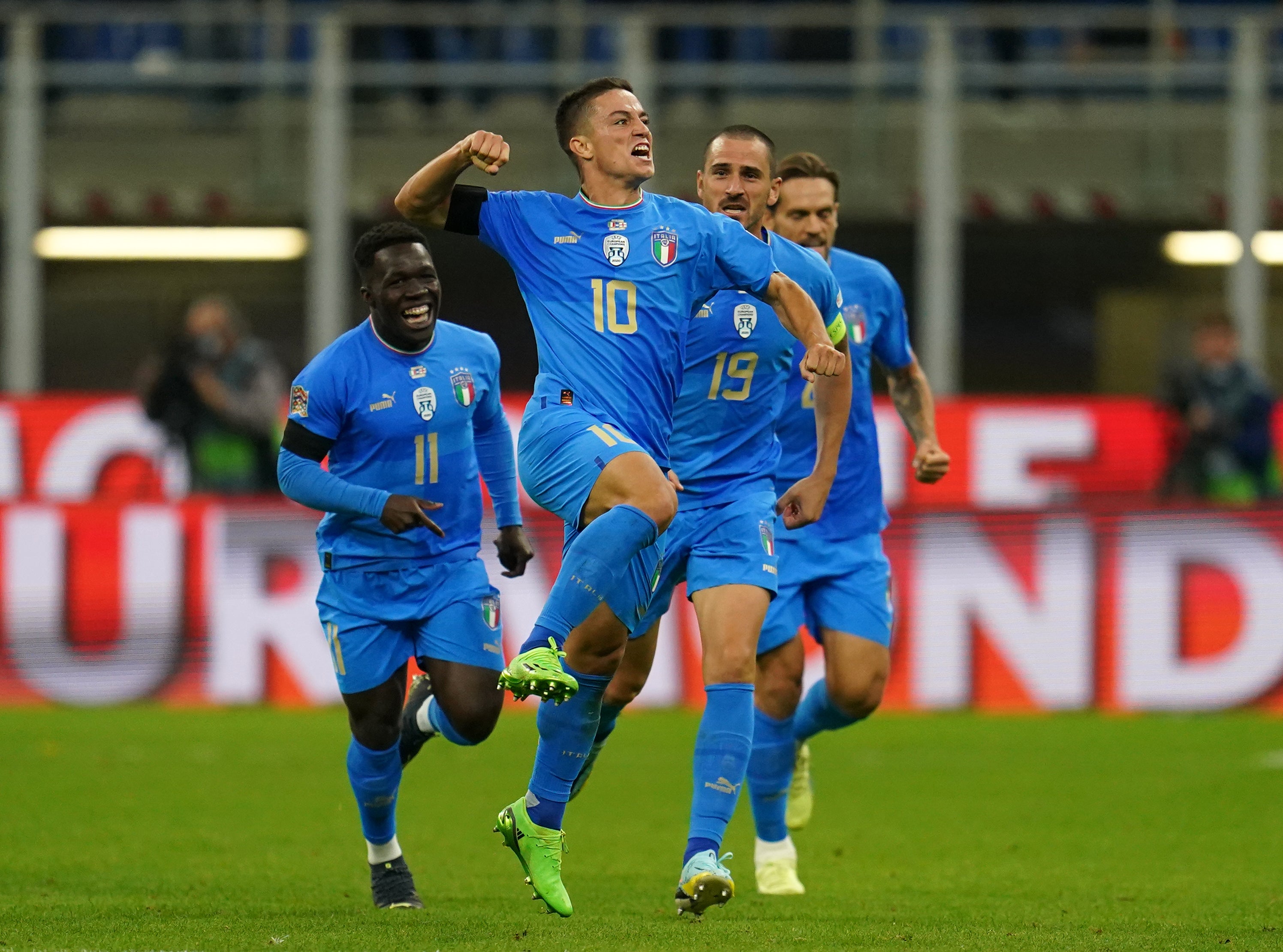 Italy’s Giacomo Raspadori scored the winner