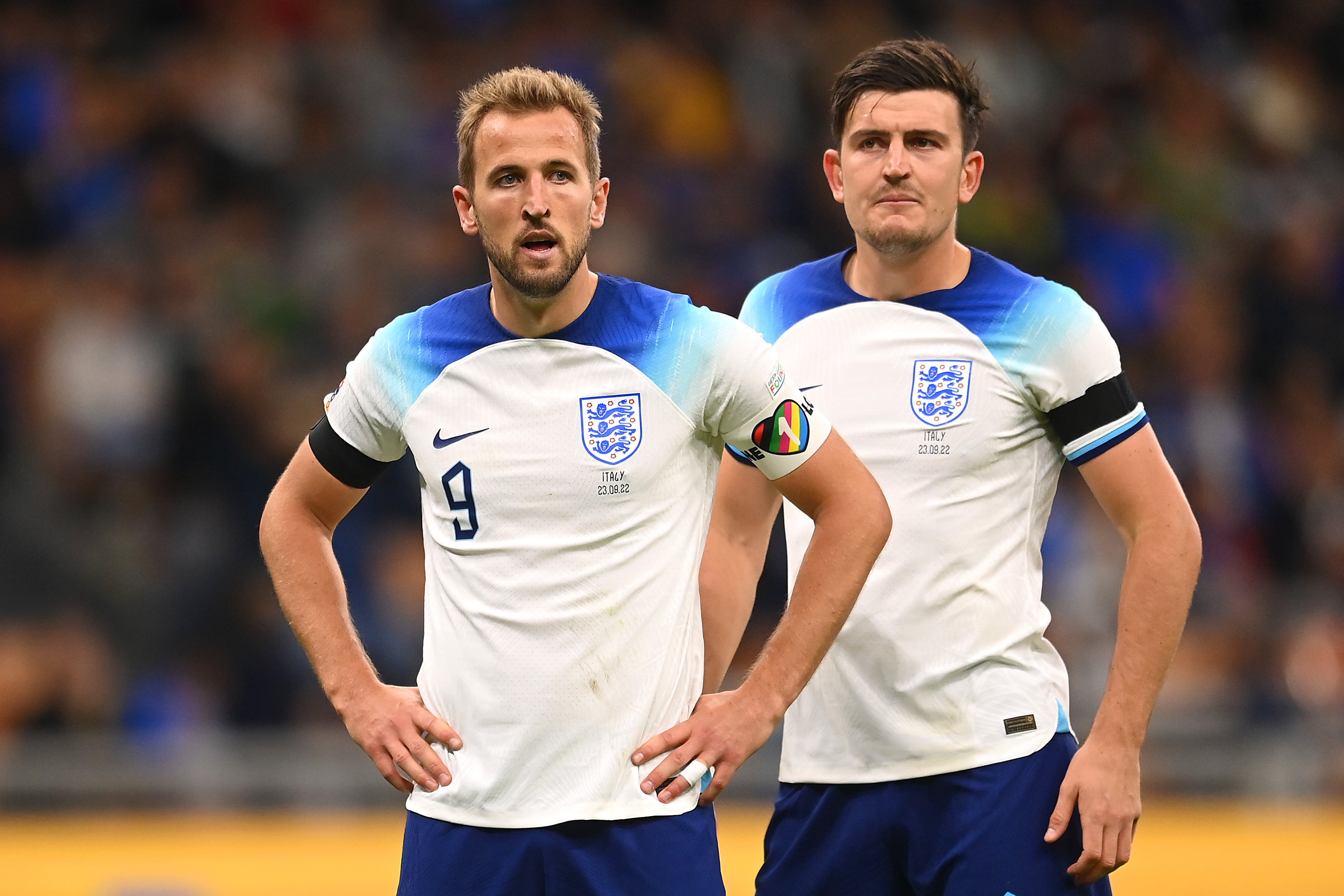 Harrys Kane and Maguire look perplexed by England’s dismal defeat