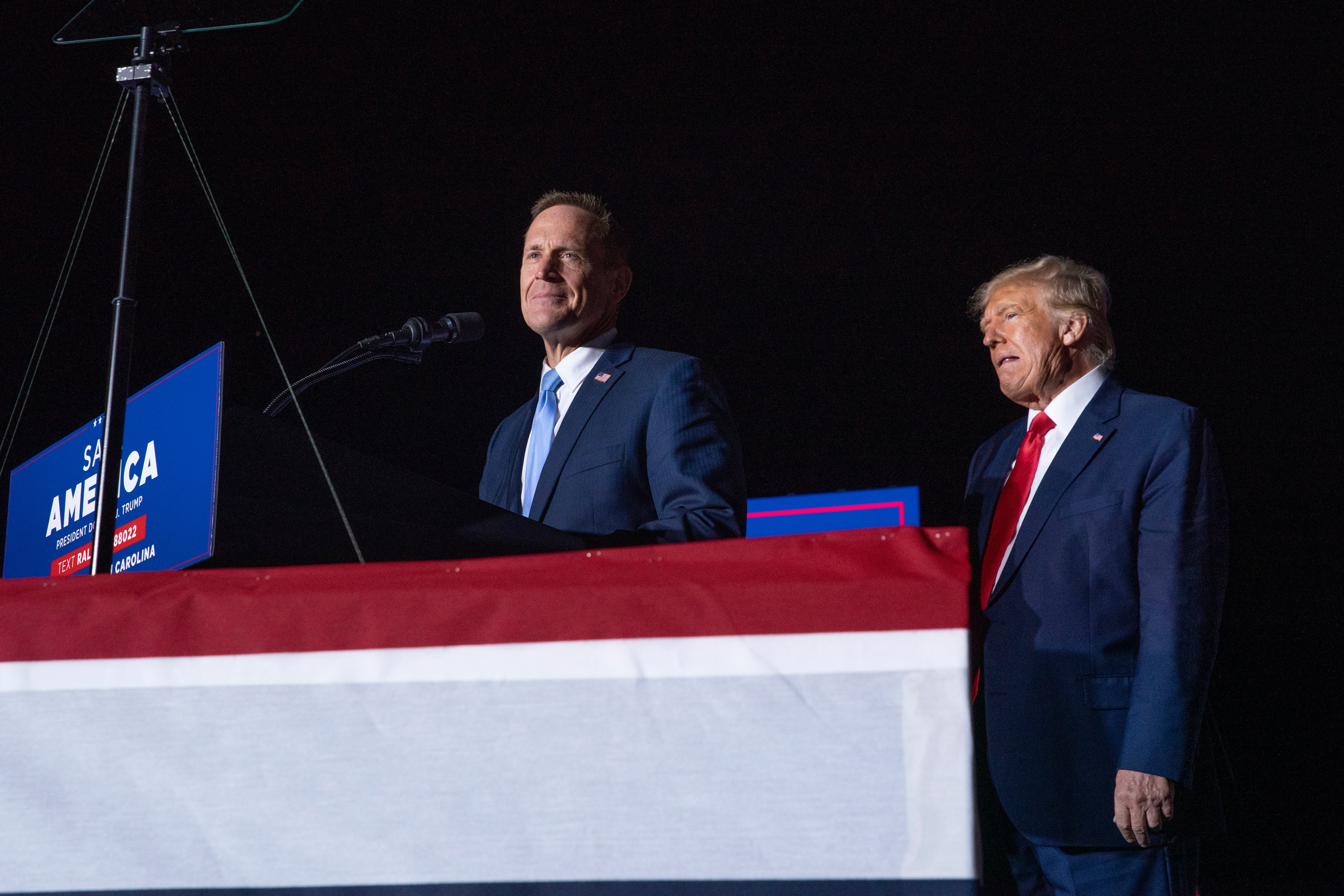 Donald Trump at the rally in Wilmington, North Carolina, on Friday