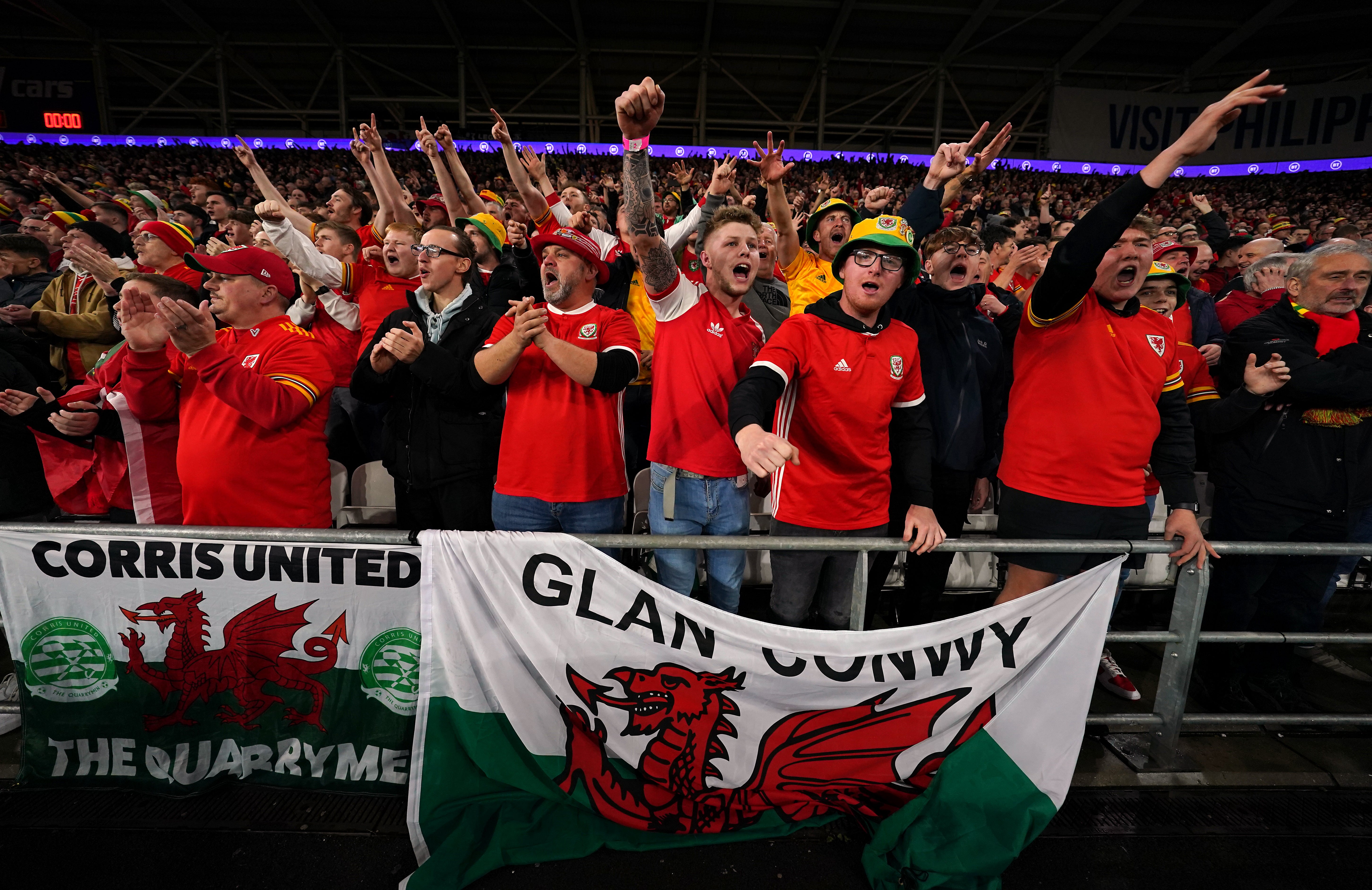 Wales fans are set to give their team a World Cup send-off in Cardiff on Sunday (David Davies/PA)