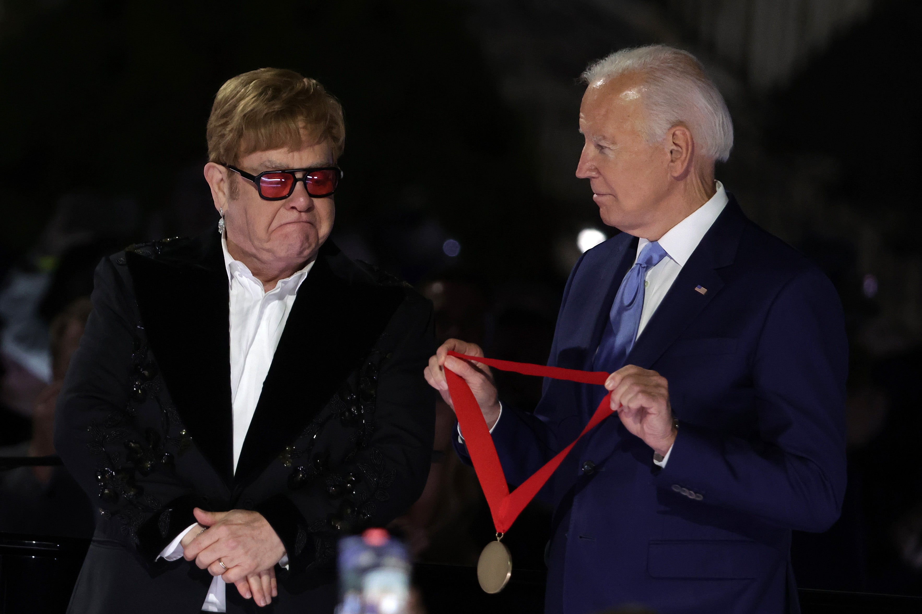 President Biden presents Sir Elton John with the National Humanities Medal