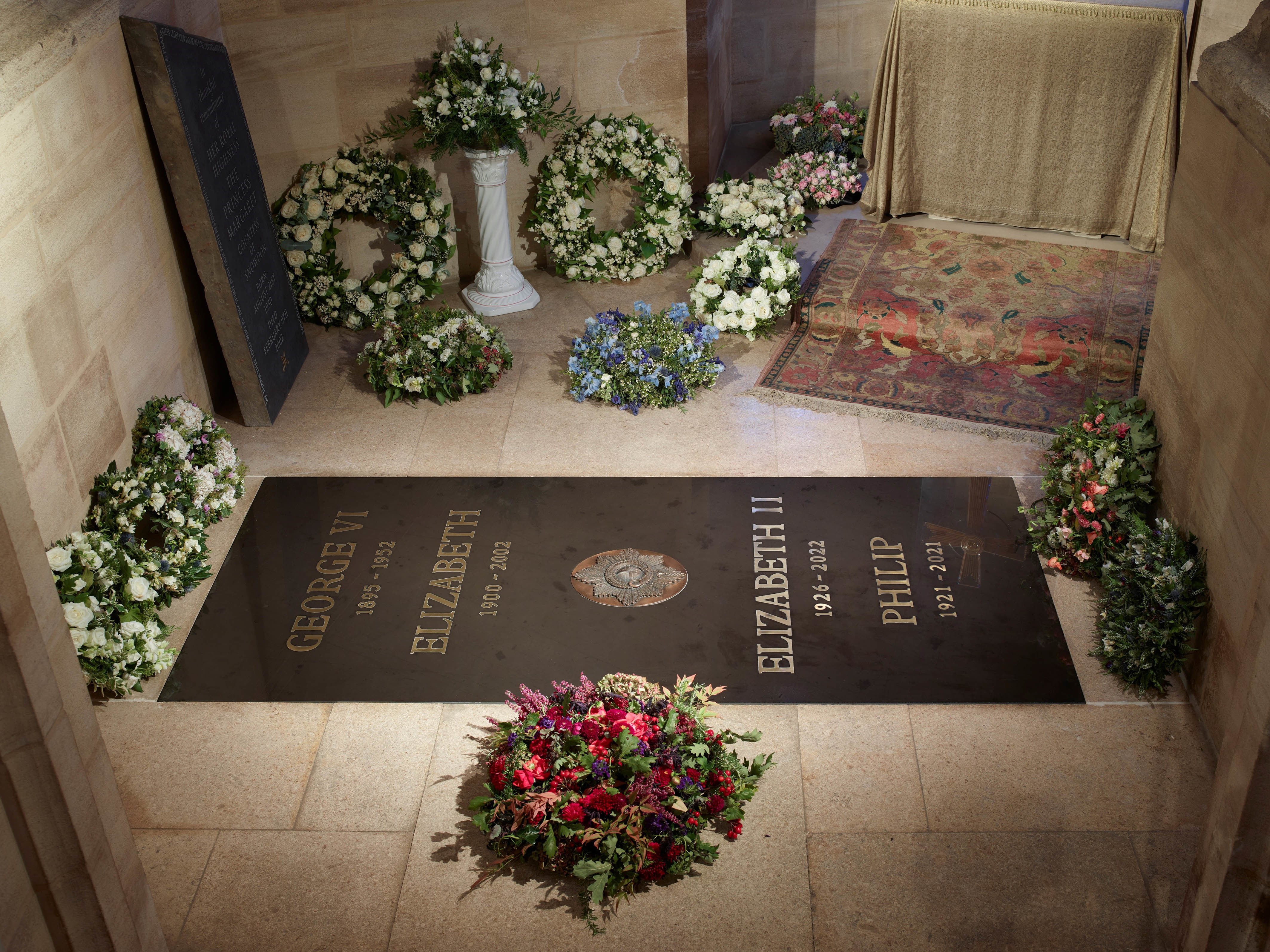 The ledger stone at the King George VI Memorial Chapel (Royal Collection Trust/The Dean and Canons of Windsor/PA)