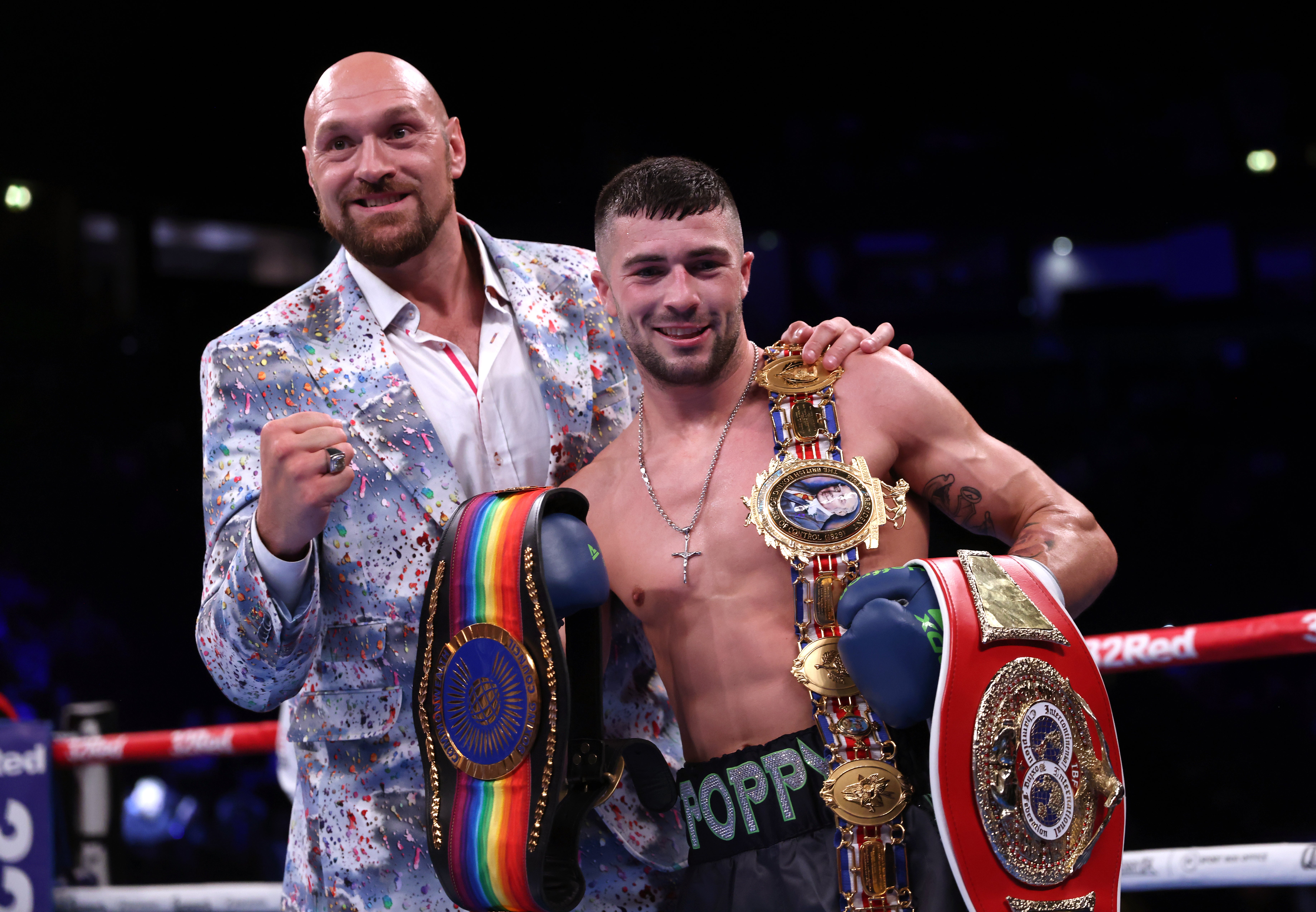 Tyson Fury (left) was attending Saturday’s card in Manchester (Ian Hodgson/PA)