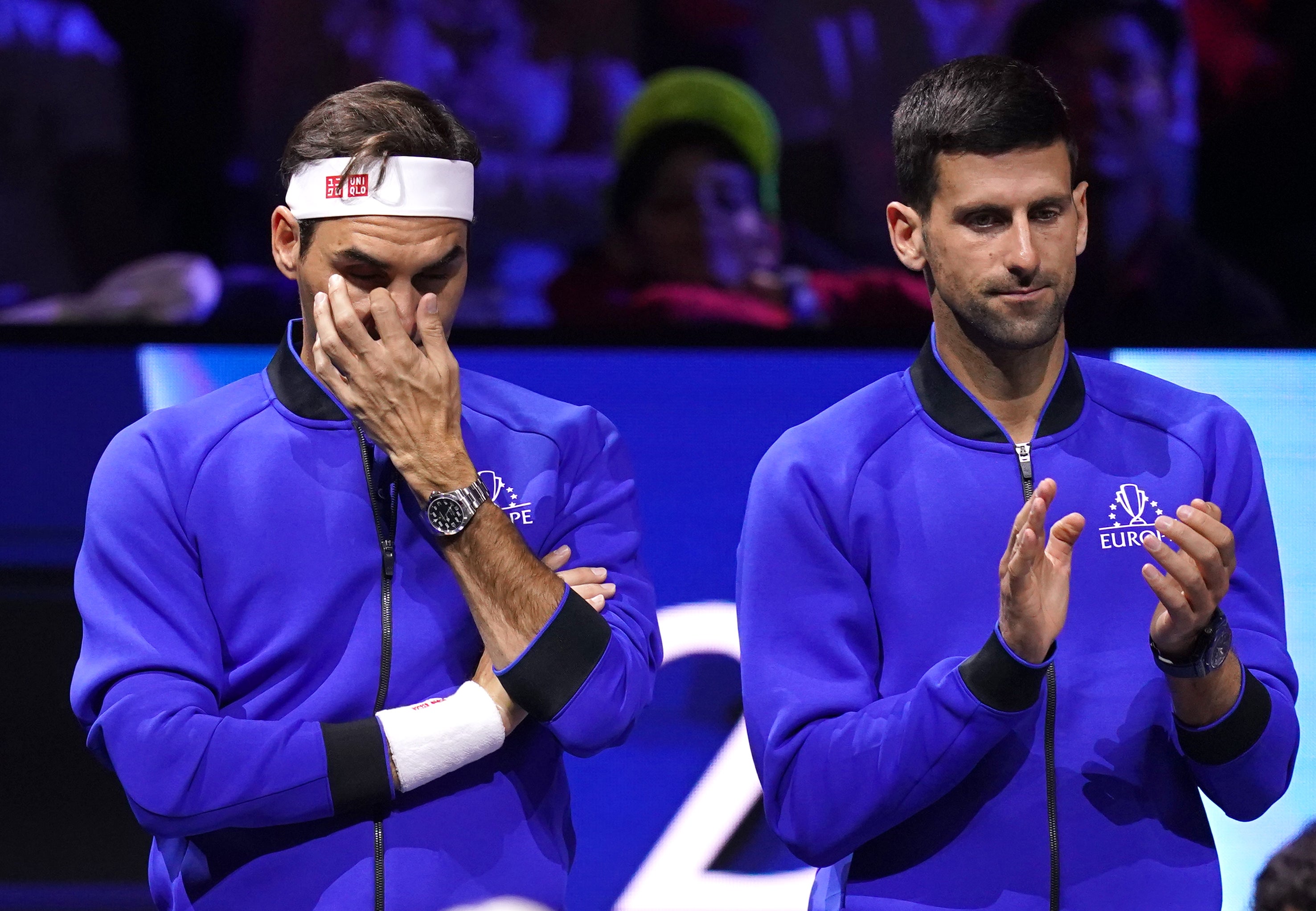 Novak Djokovic, right, paid tribute to old rival Roger Federer after his retirement from competitive tennis on Friday (John Walton/PA)