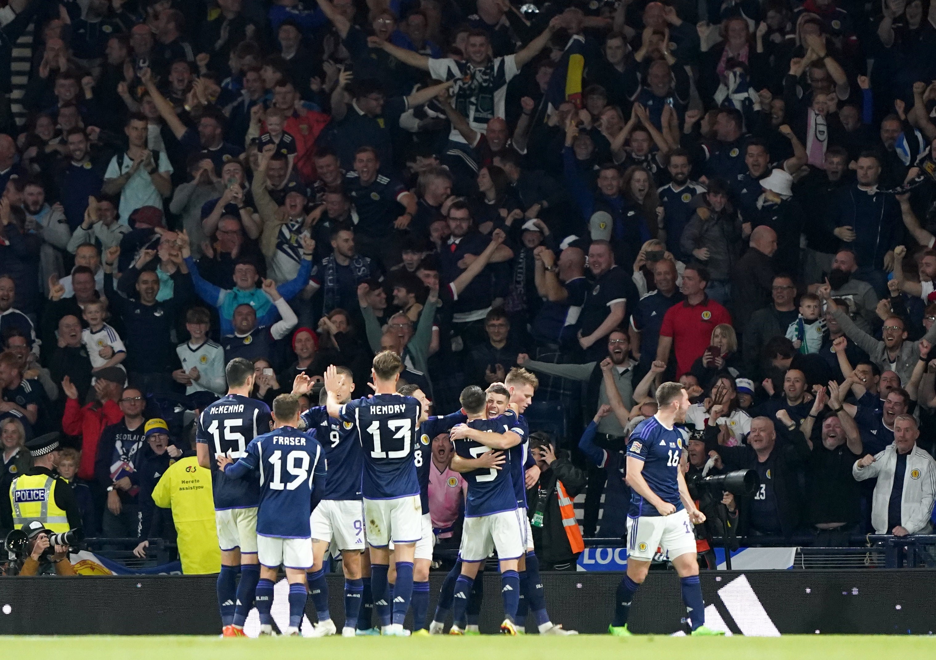 Scotland are a point away from Nations League promotion (Andrew Milligan/PA)