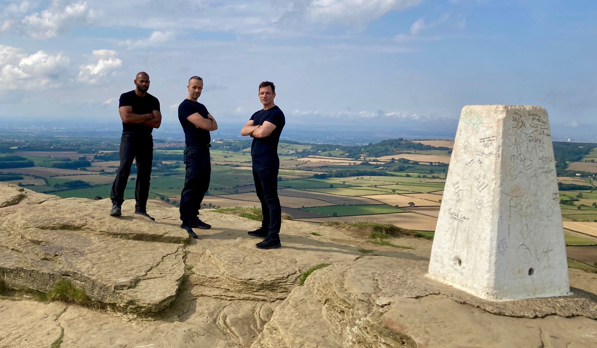 Celebrity Hunters Jean Pascal Barbe, James Hey and Paul Cashmore (Peak Aid/PA)