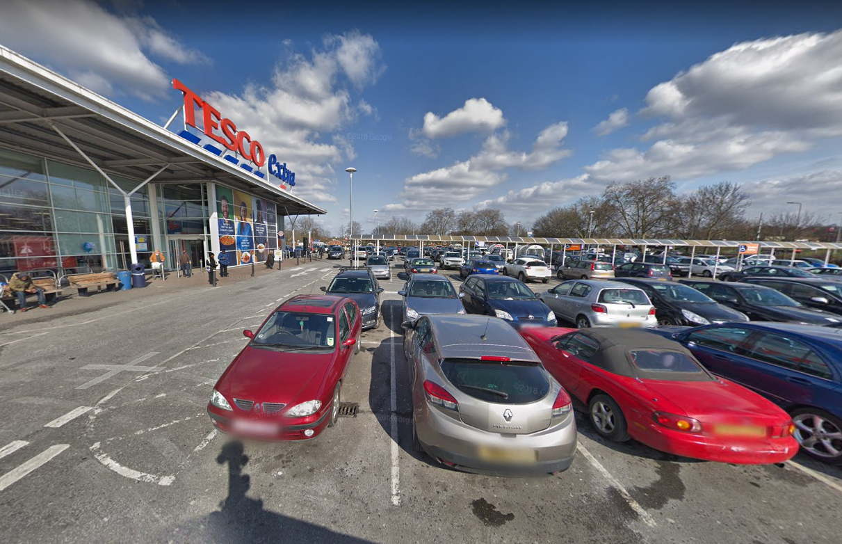 The pensioner was driven into at the Tesco car park just off the North Circular road in London