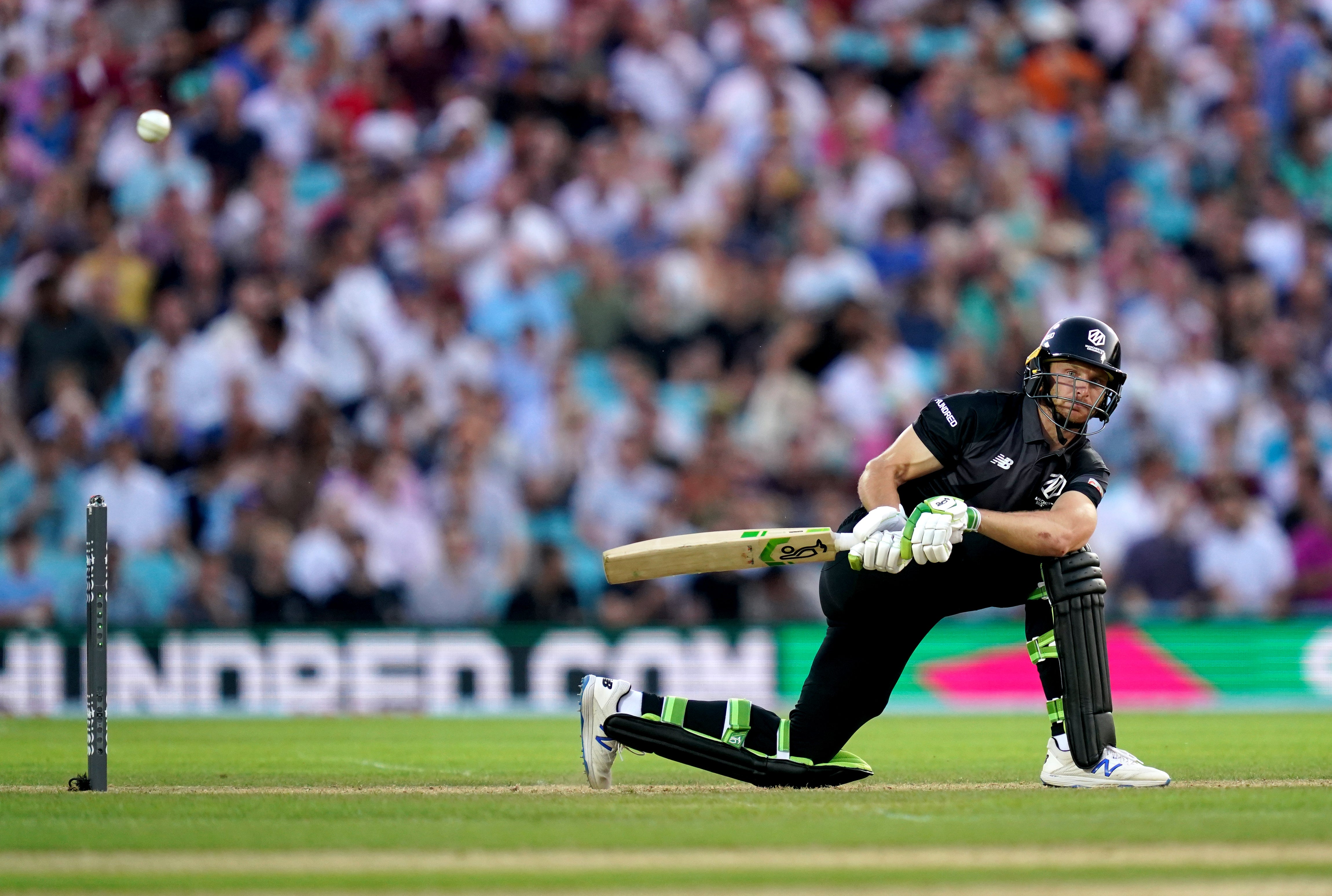 Jos Buttler injured his calf on duty for Manchester Originals (John Walton/PA)