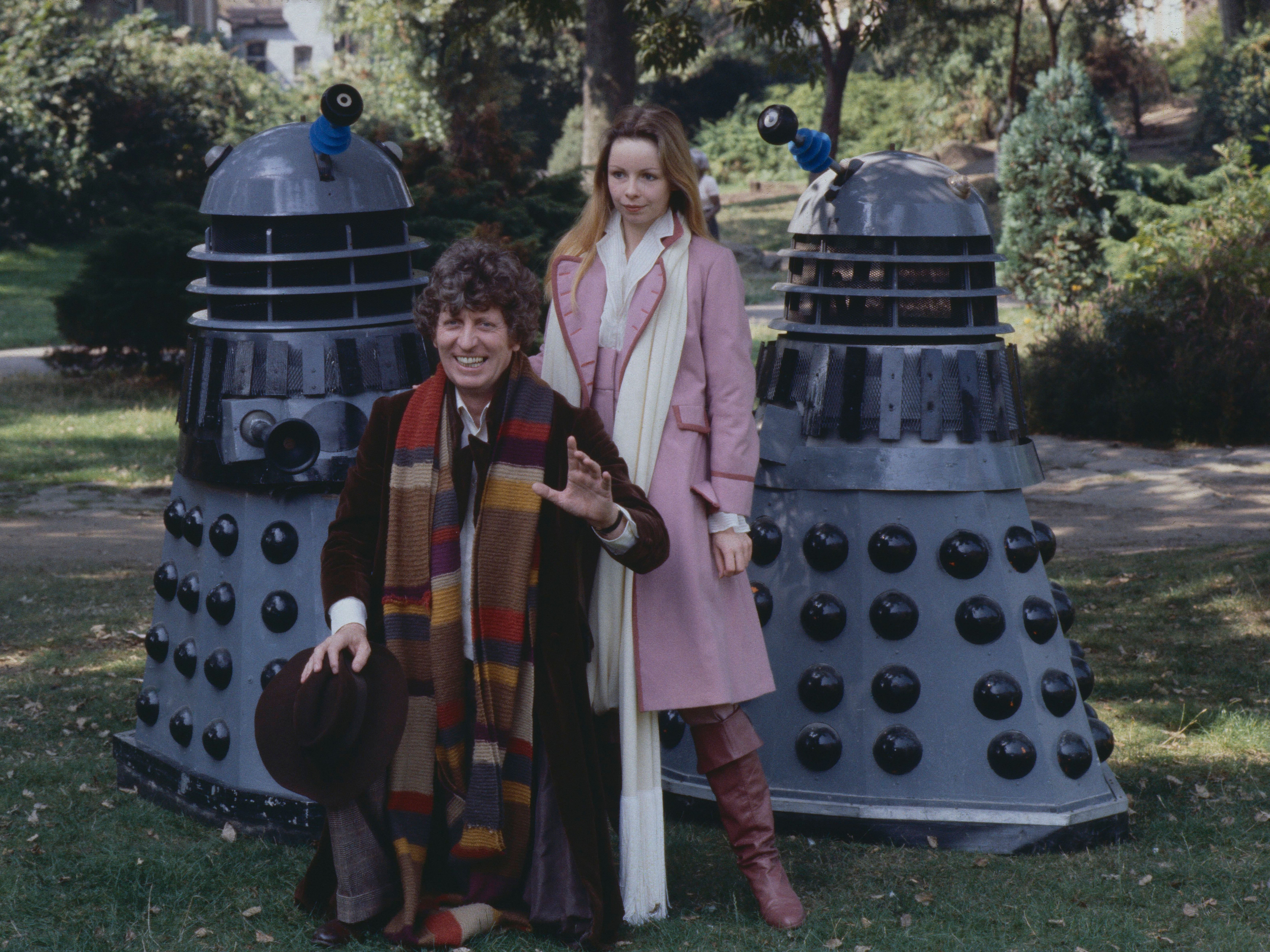 Tom Baker as the 4th Doctor Who and Lalla Ward as Romana in 1979