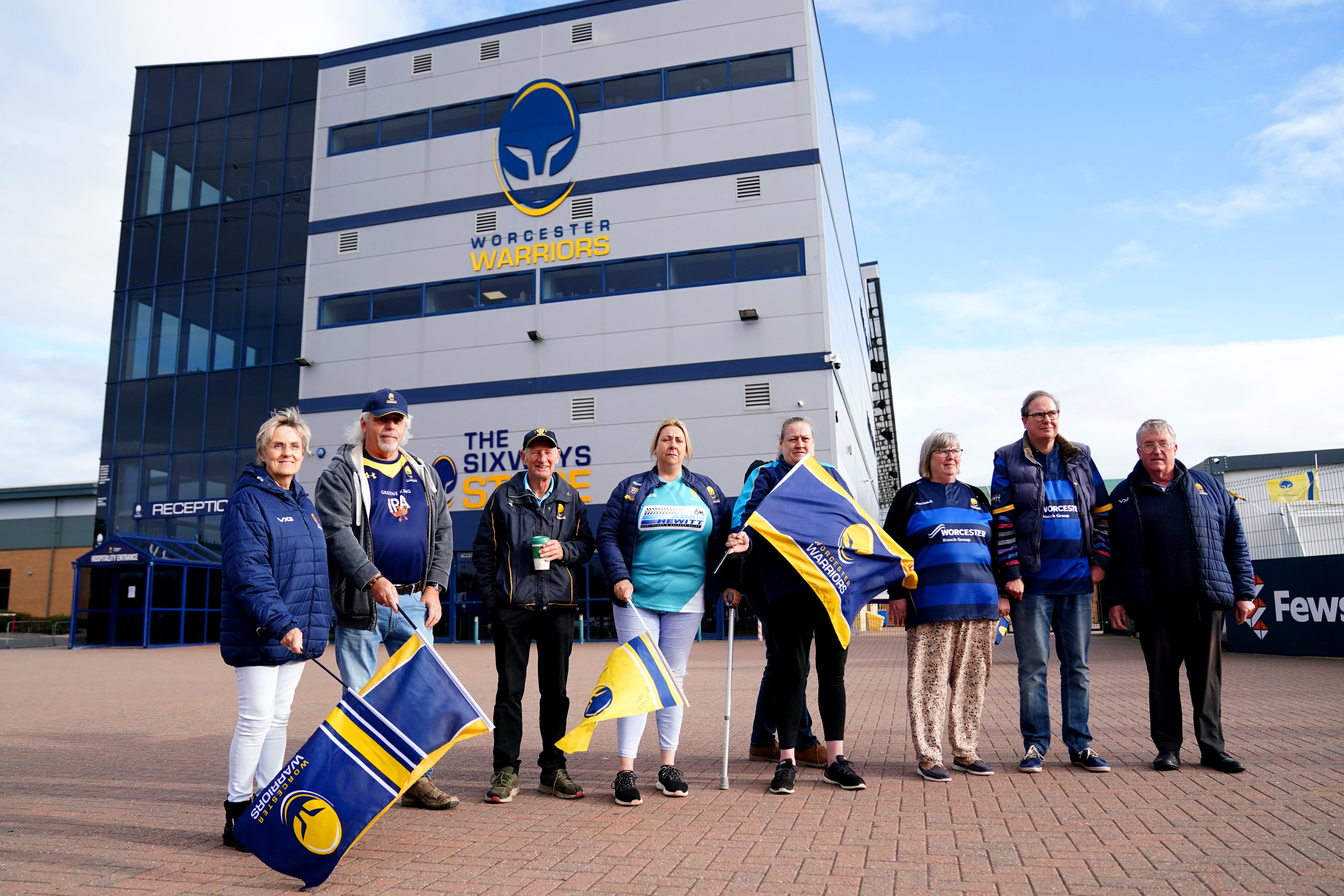 Worcester Warriors supporters outside Sixways Stadium (David Davies/PA)