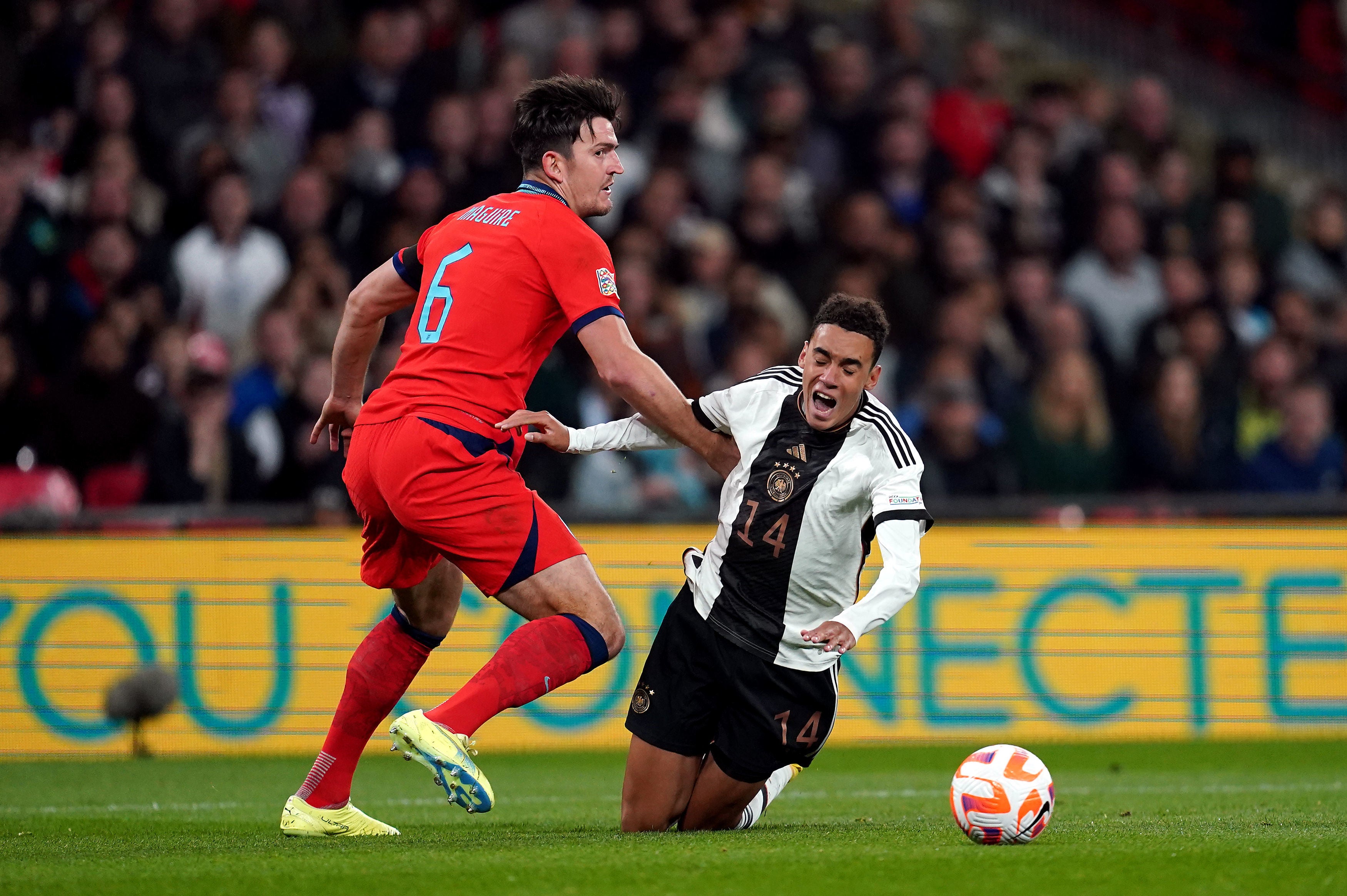 Maguire gave away the Germany penalty by fouling Jamal Musiala