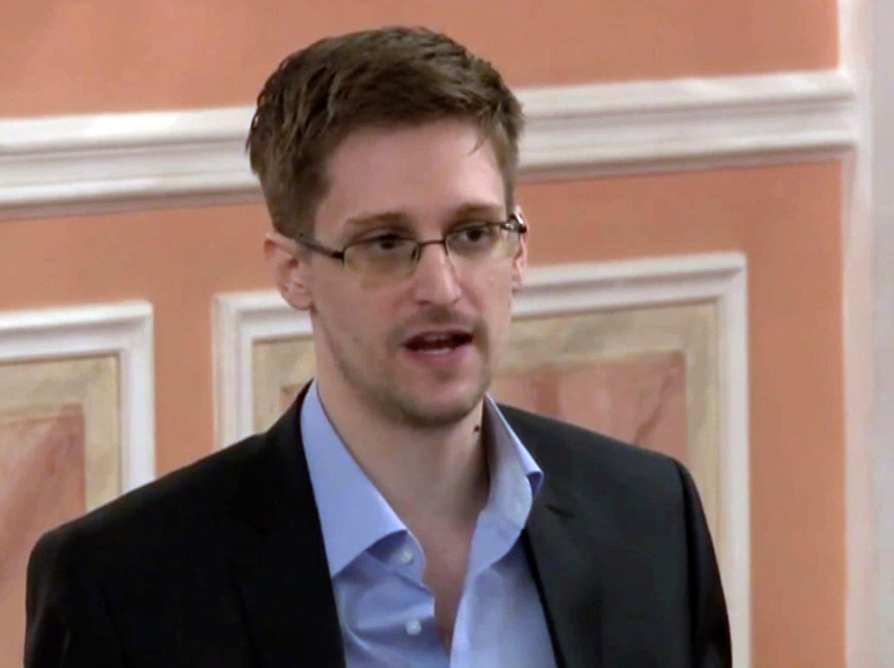 Former National Security Agency analyst Edward Snowden speaks in Moscow, 11 October 2013