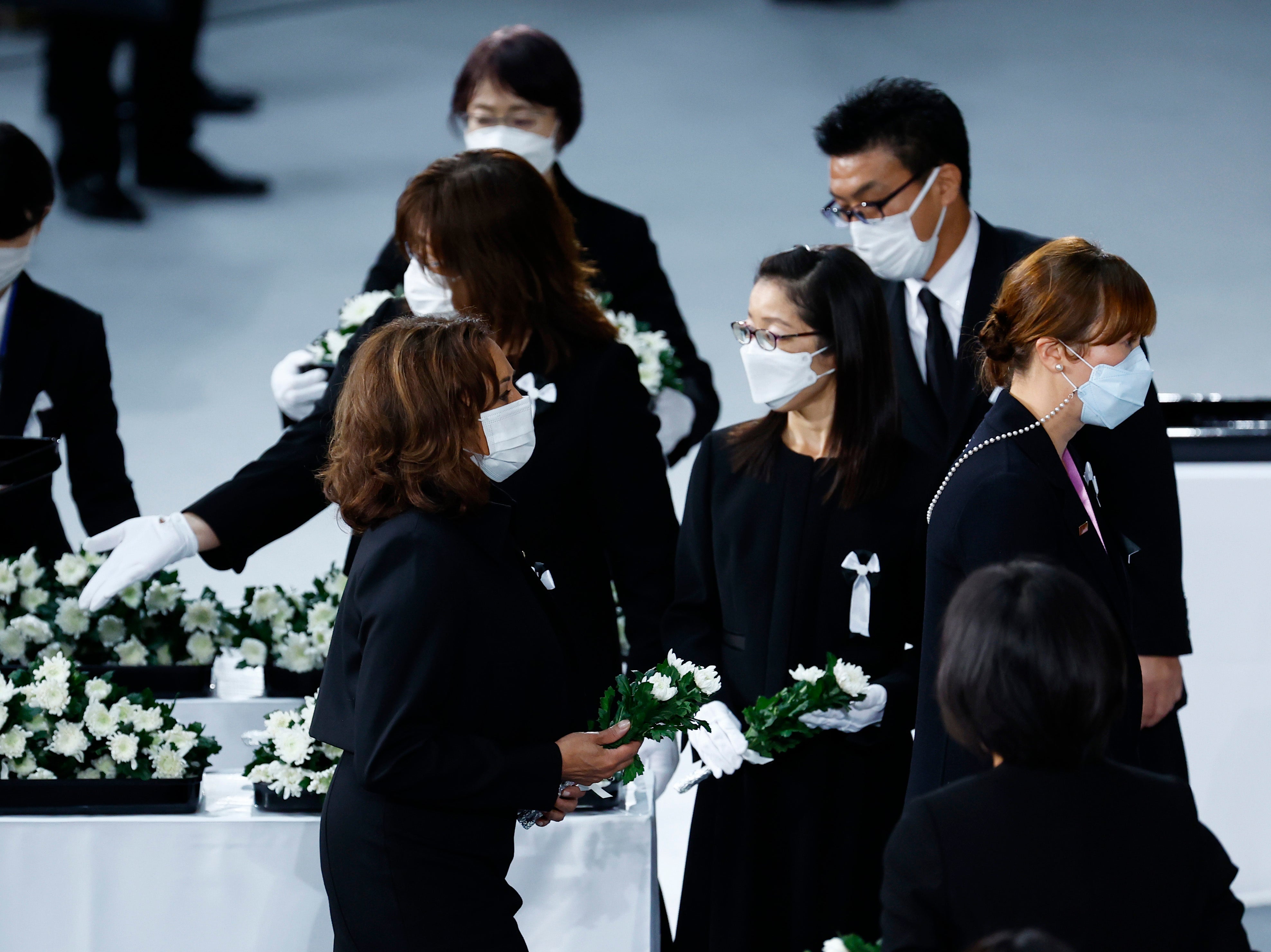 US vice-president Kamala Harris attends the state funeral for Japan's former prime minister Shinzo Abe