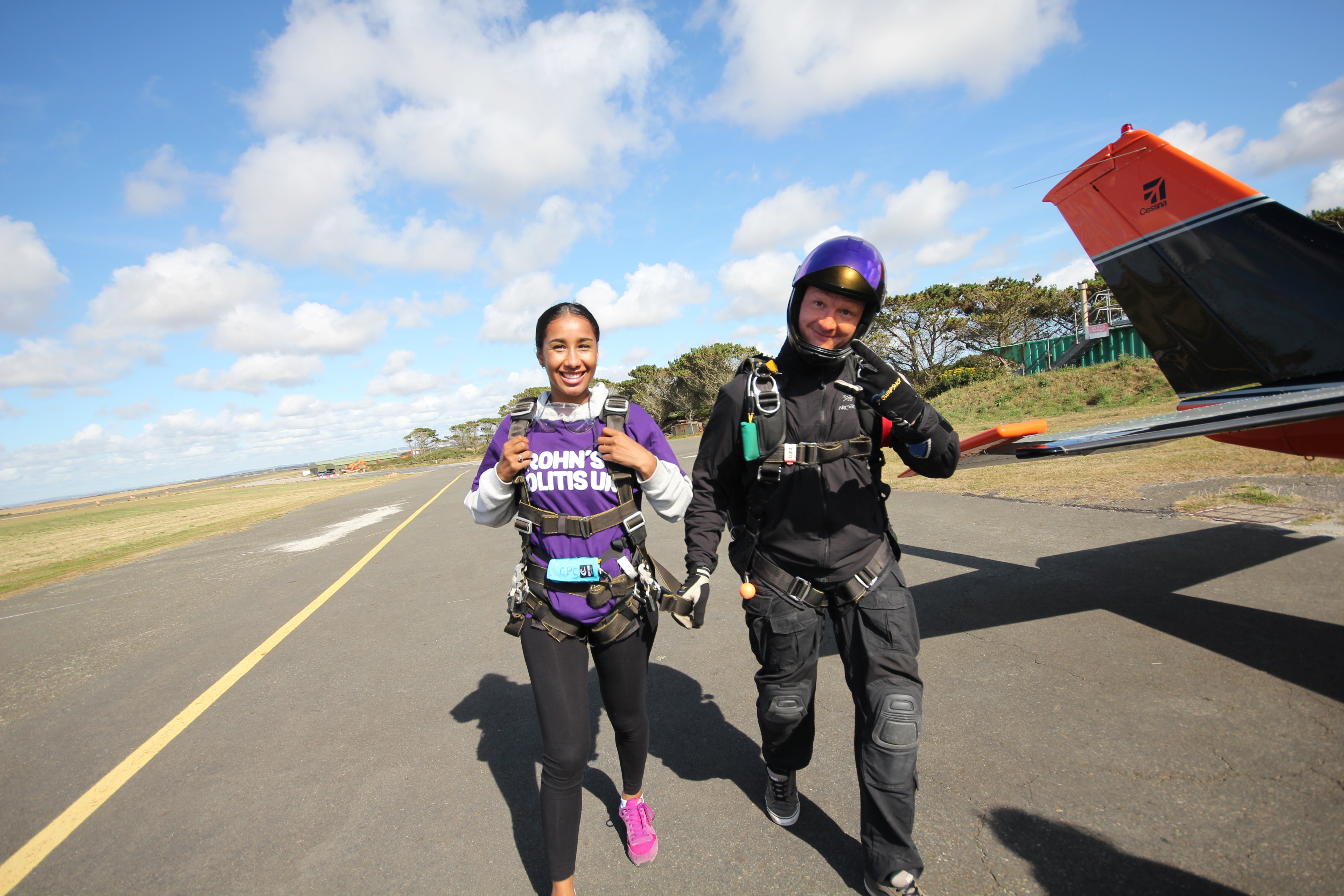 Nancy decided to do a skydive, something she could not have done when she was unwell. (Olly Denham/PA Real Life)