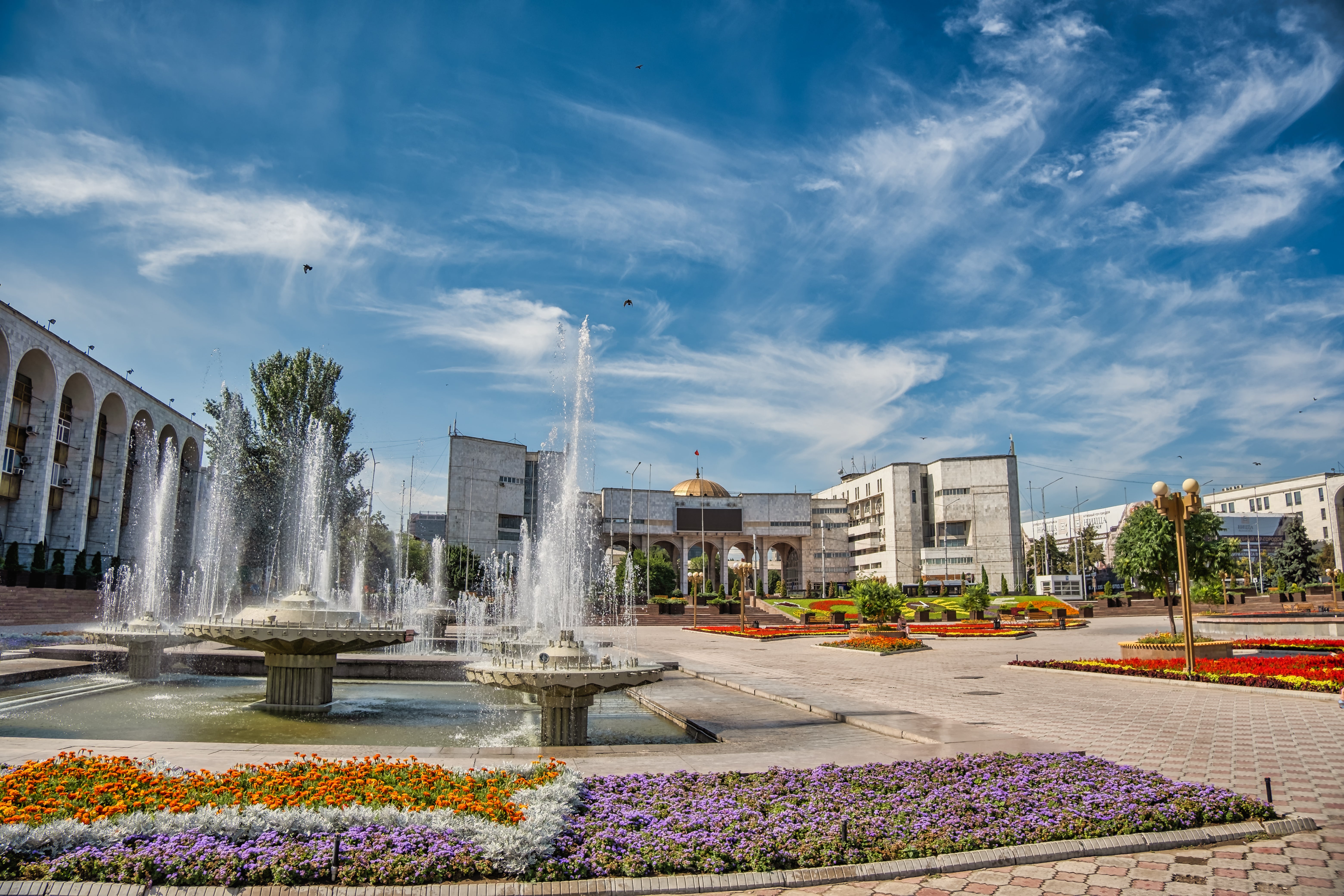 Government offices in the city center of Bishkek