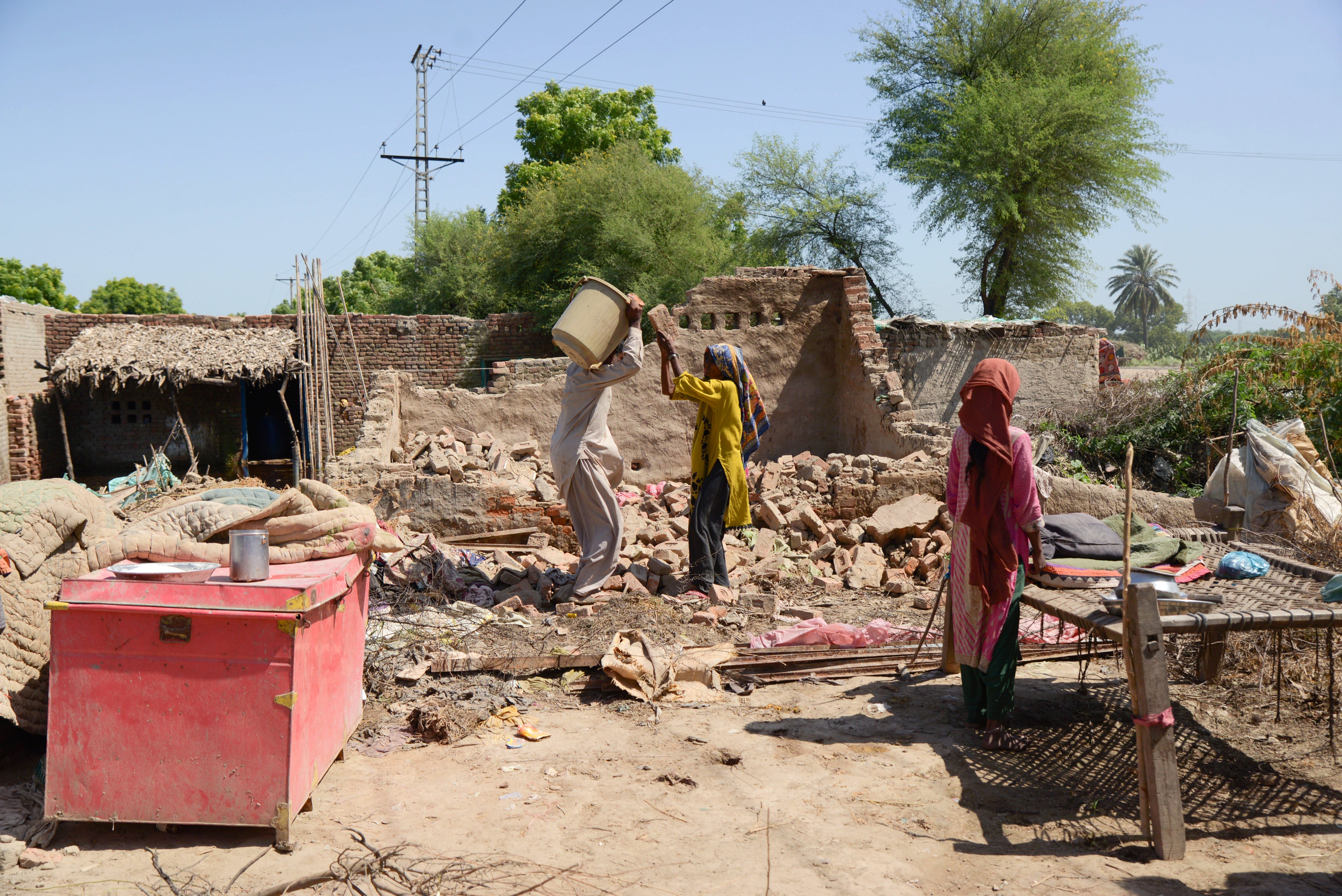 The devastating aftermath caused by the floods in Mitiyari Hyderabad