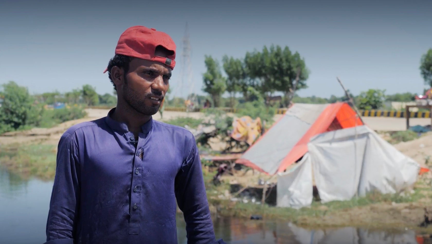 Farmer Manzoor, 20, has been left jobless and homeless by the floods