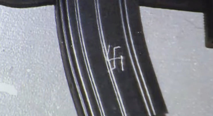 Nikolas Cruz’s gun magazine with a swastika carved into it