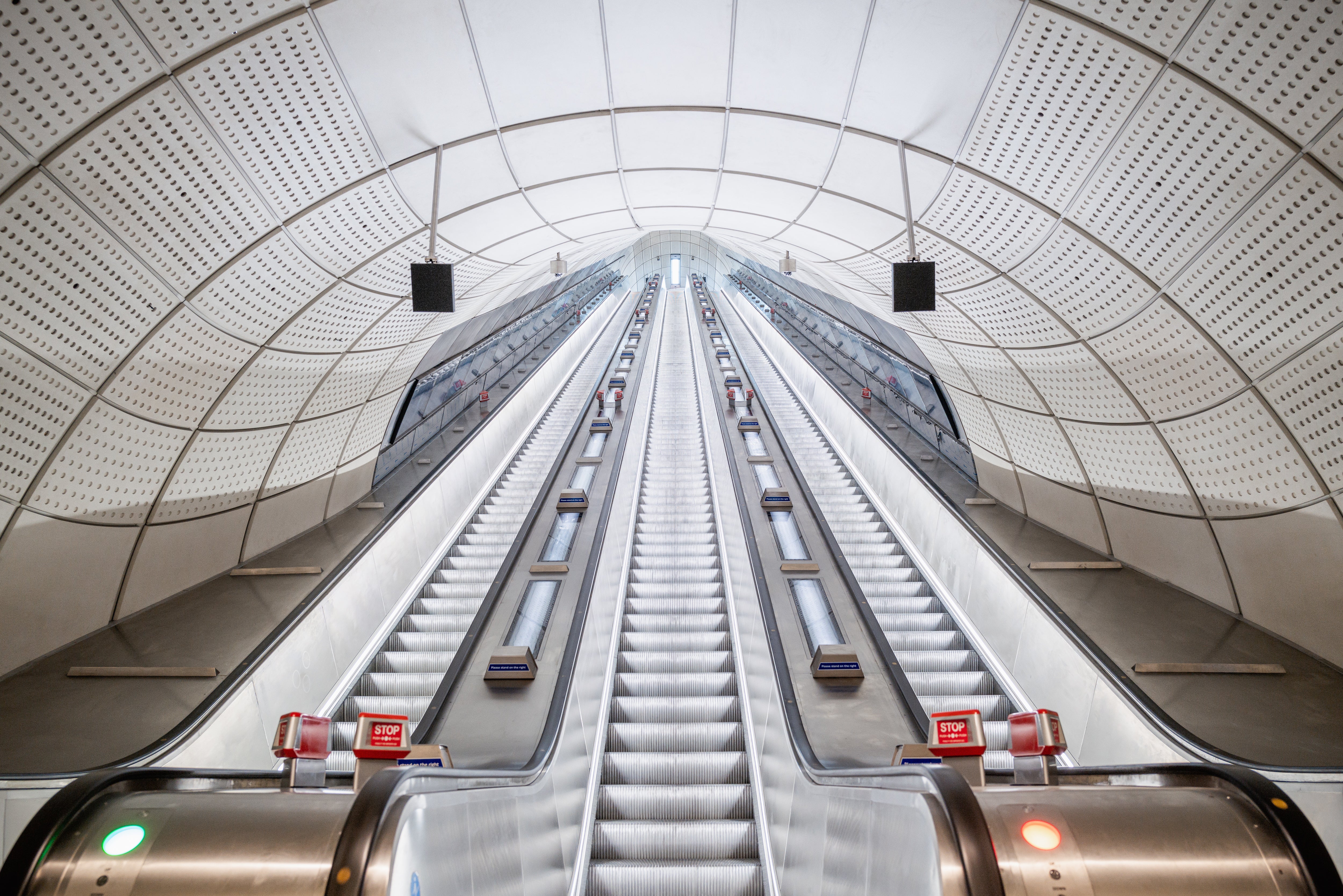 The new escalators at Bond Street station