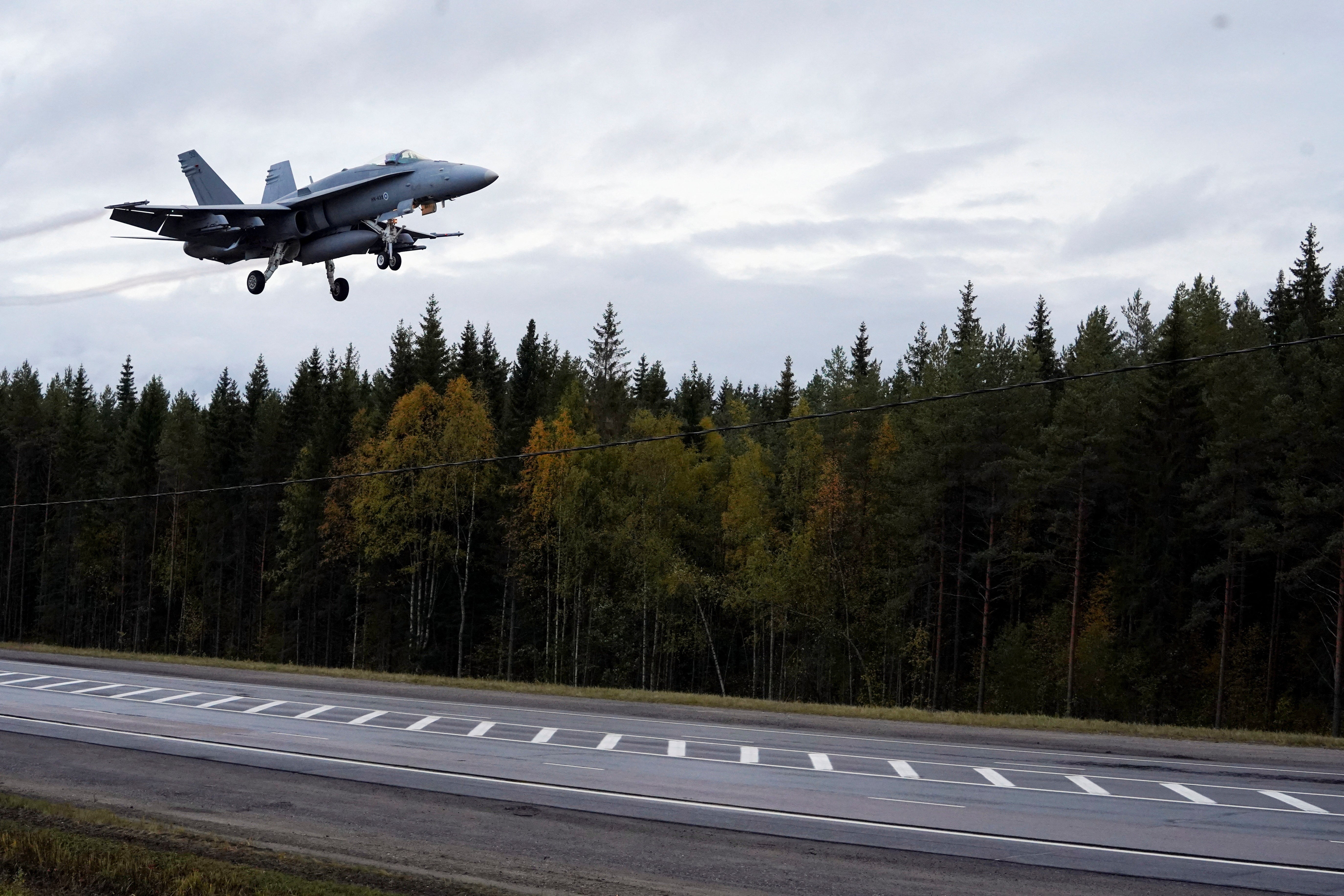 The Finnish Air Force took only a few days to clear the road and prepare the site for the exercise