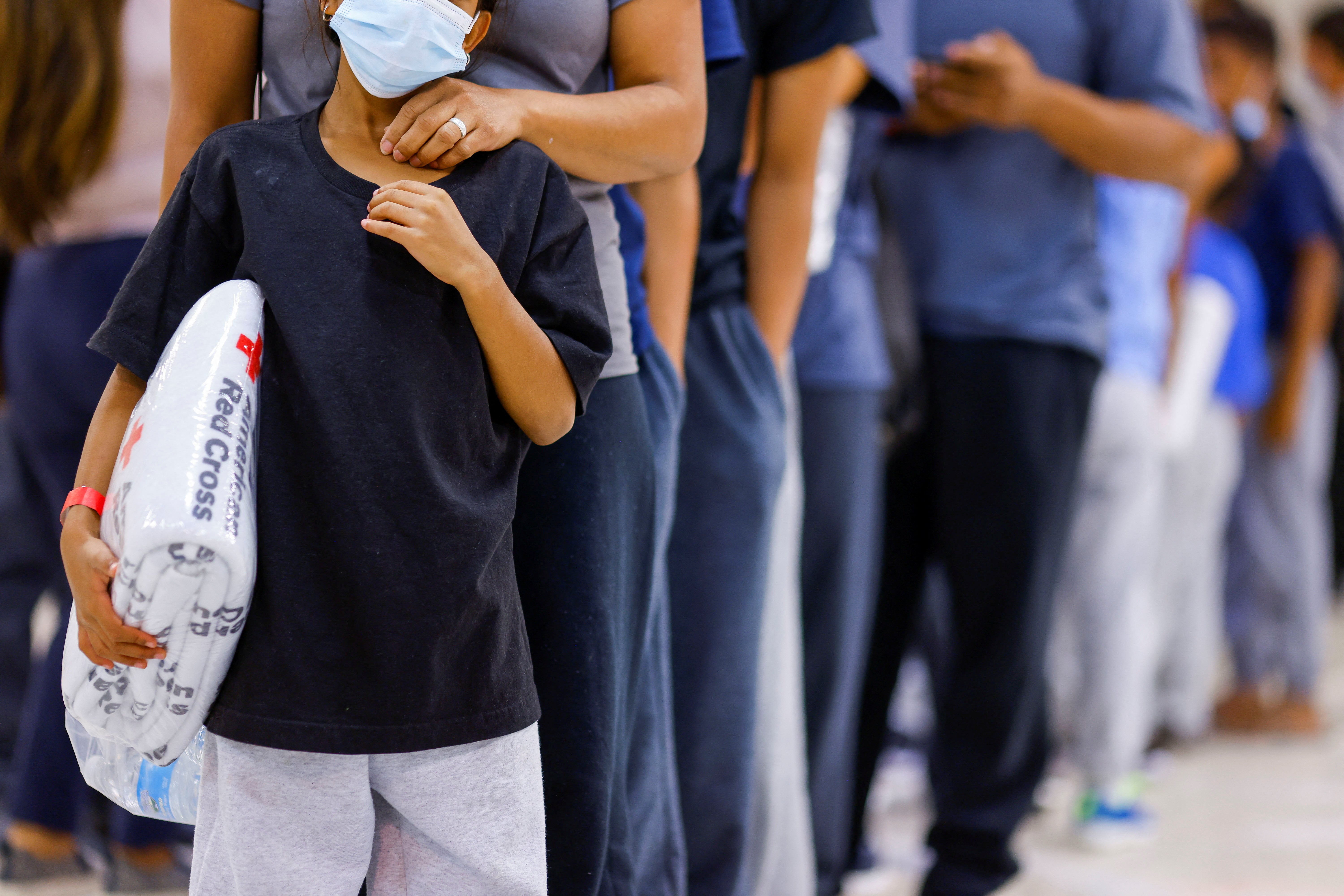 A group of mostly Venezuelan migrants board a bus in El Paso, Texas bound for New York City on 16 September.