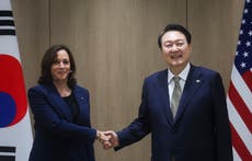 Kamala Harris arrives in South Korea hours after North Korea tests more ballistic missiles