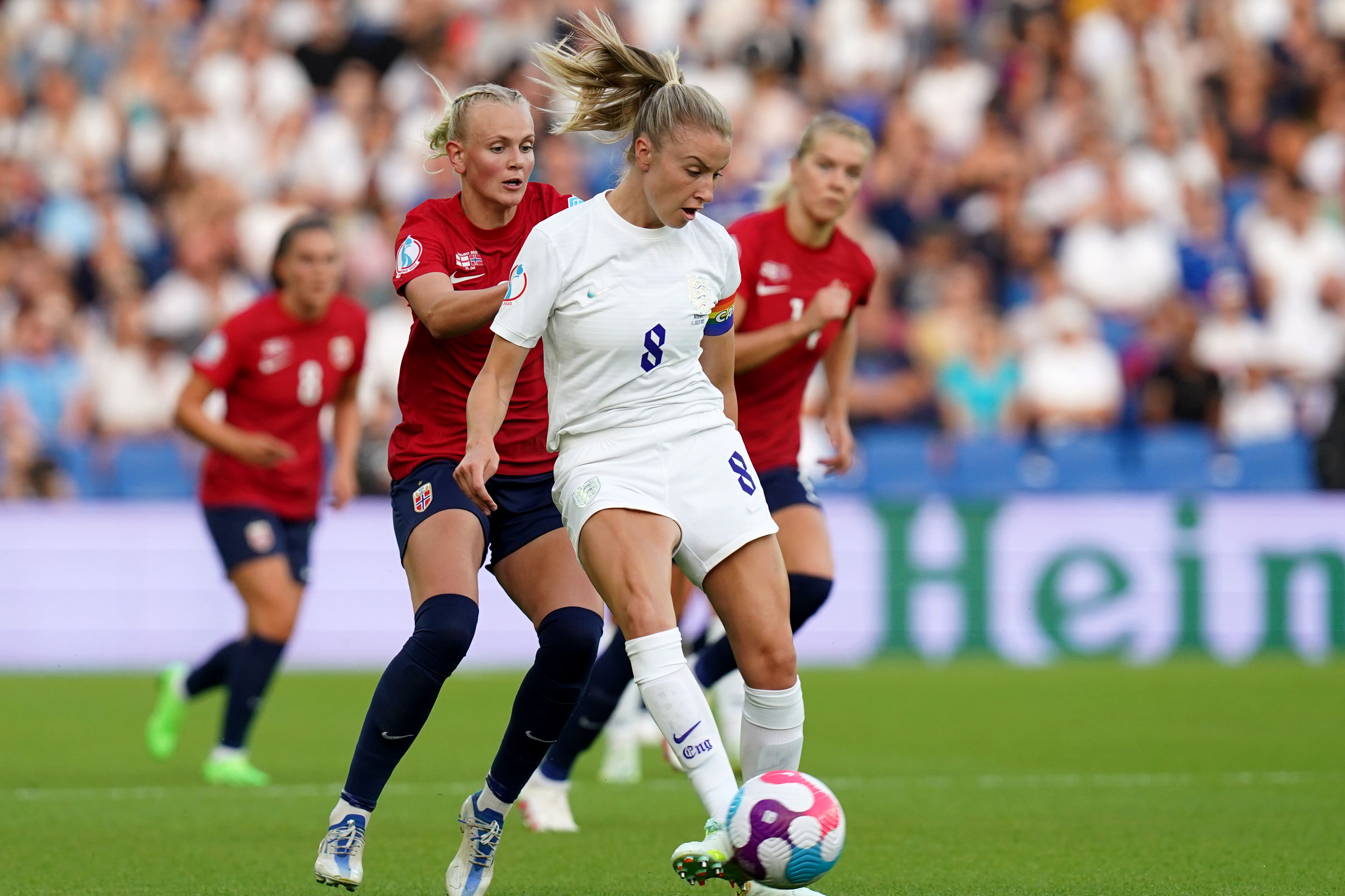 England thrashed Norway 8-0 at Euro 2022 (Gareth Fuller/PA).