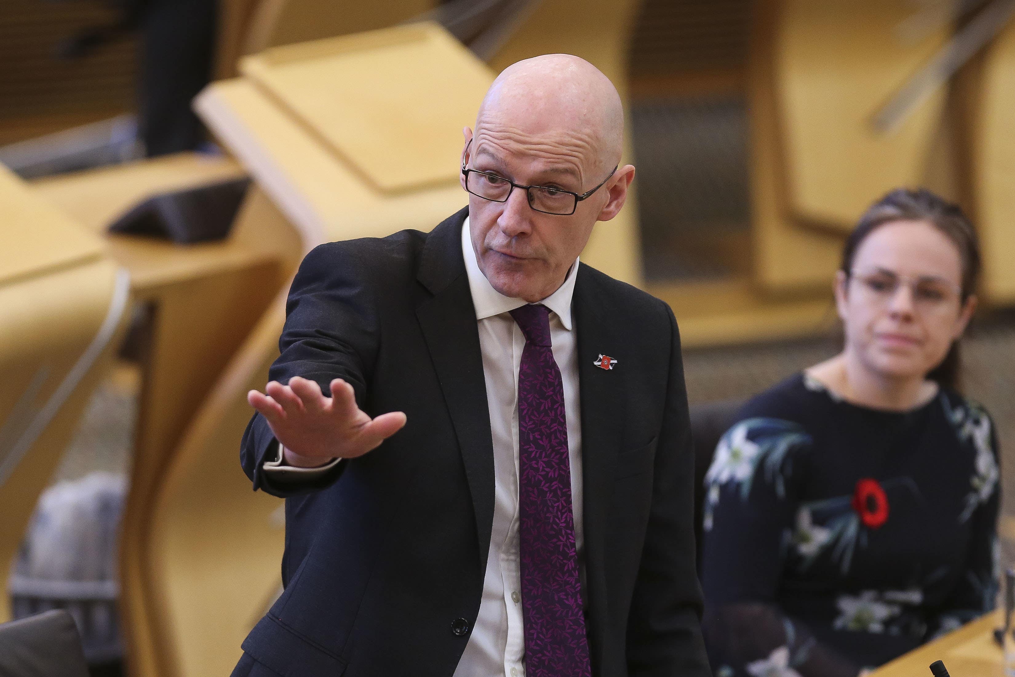 John Swinney appeared in front of the Social Justice and Social Security Committee (Fraser Bremner/Daily Mail/PA)