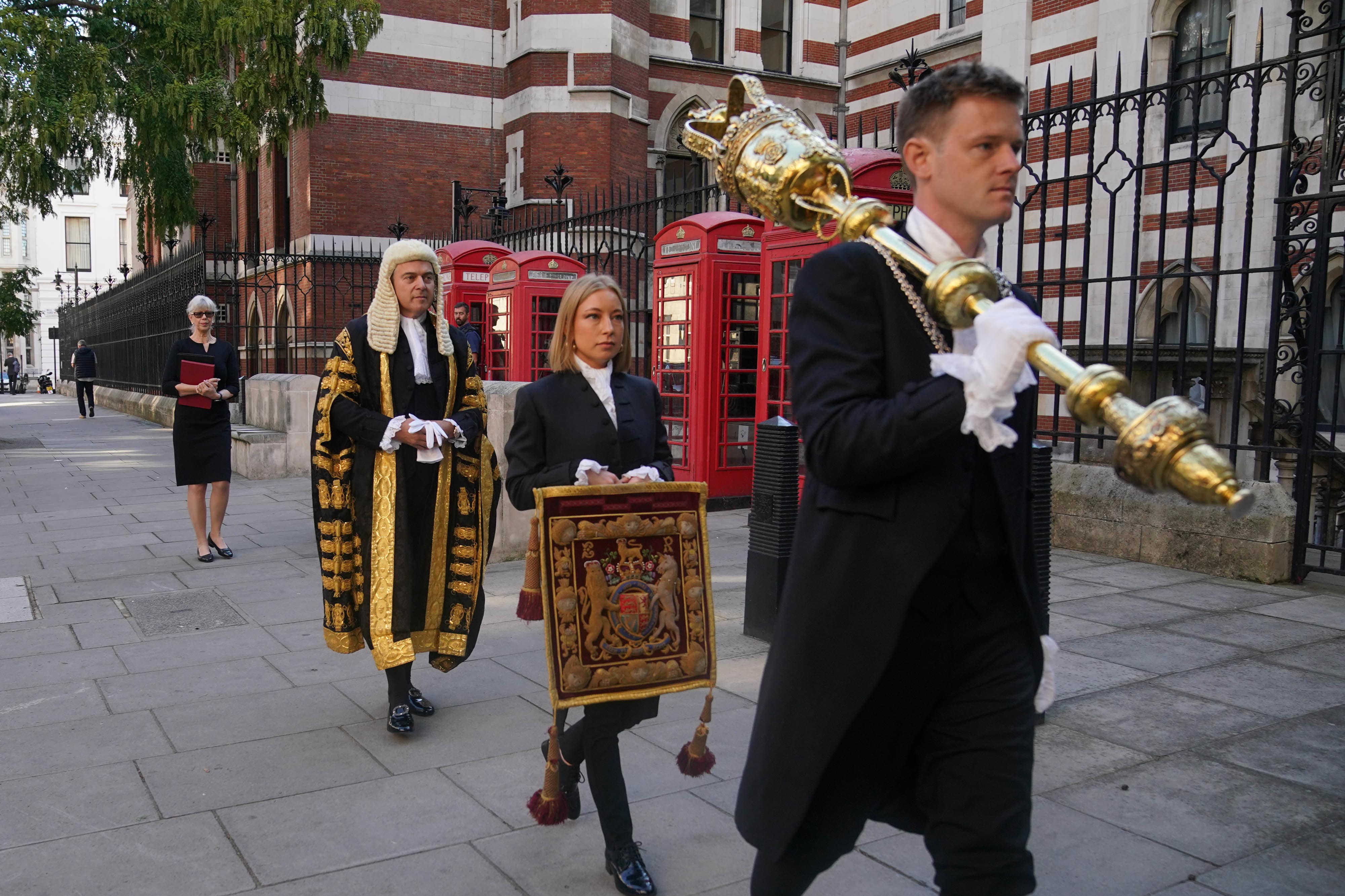 Justice Secretary Brandon Lewis at the Royal Courts of Justice, in central London, for his swearing in ceremony as Lord Chancellor (Yui Mok/PA)