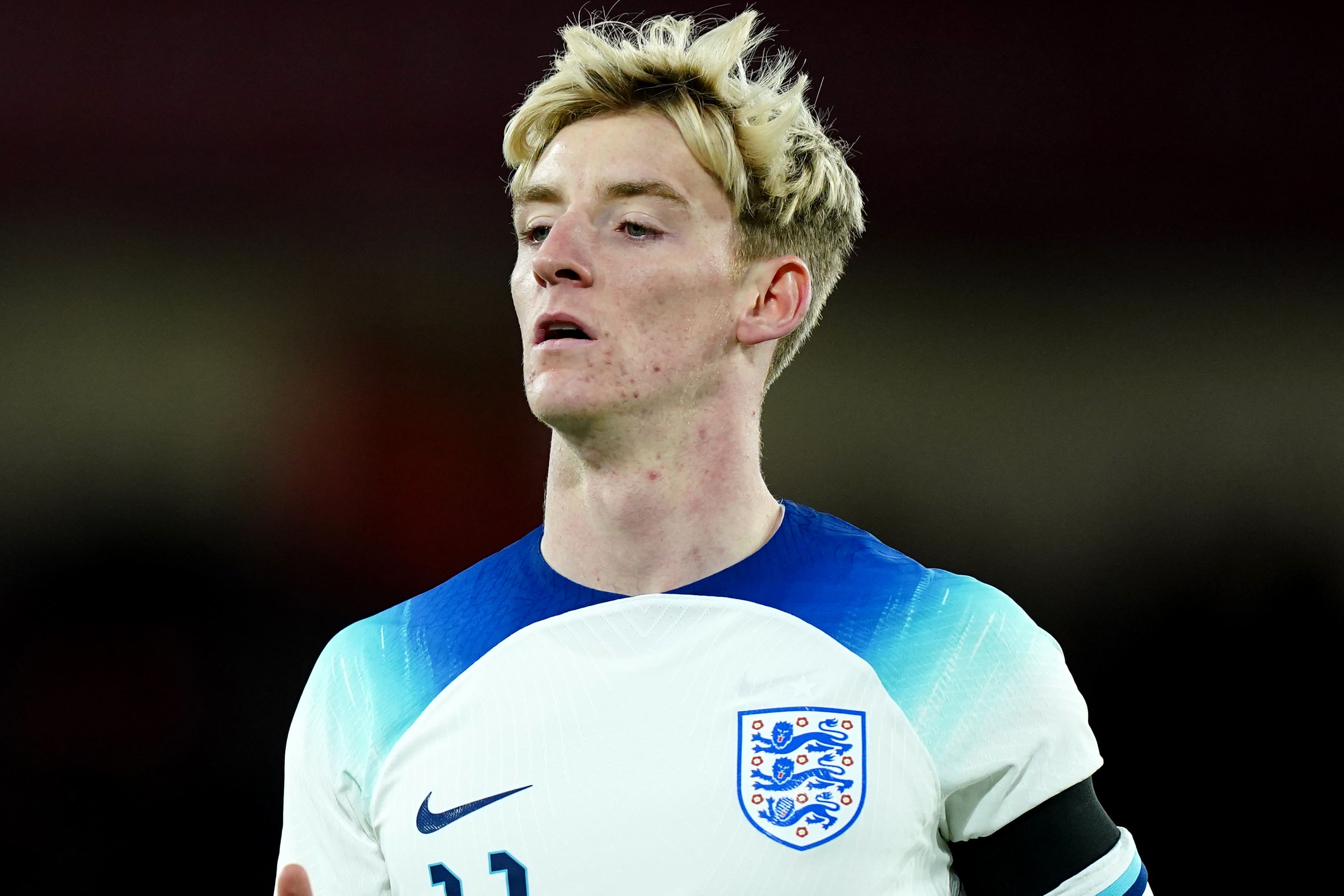 Anthony Gordon harbours ambitions of making England’s World Cup squad (Mike Egerton/PA)