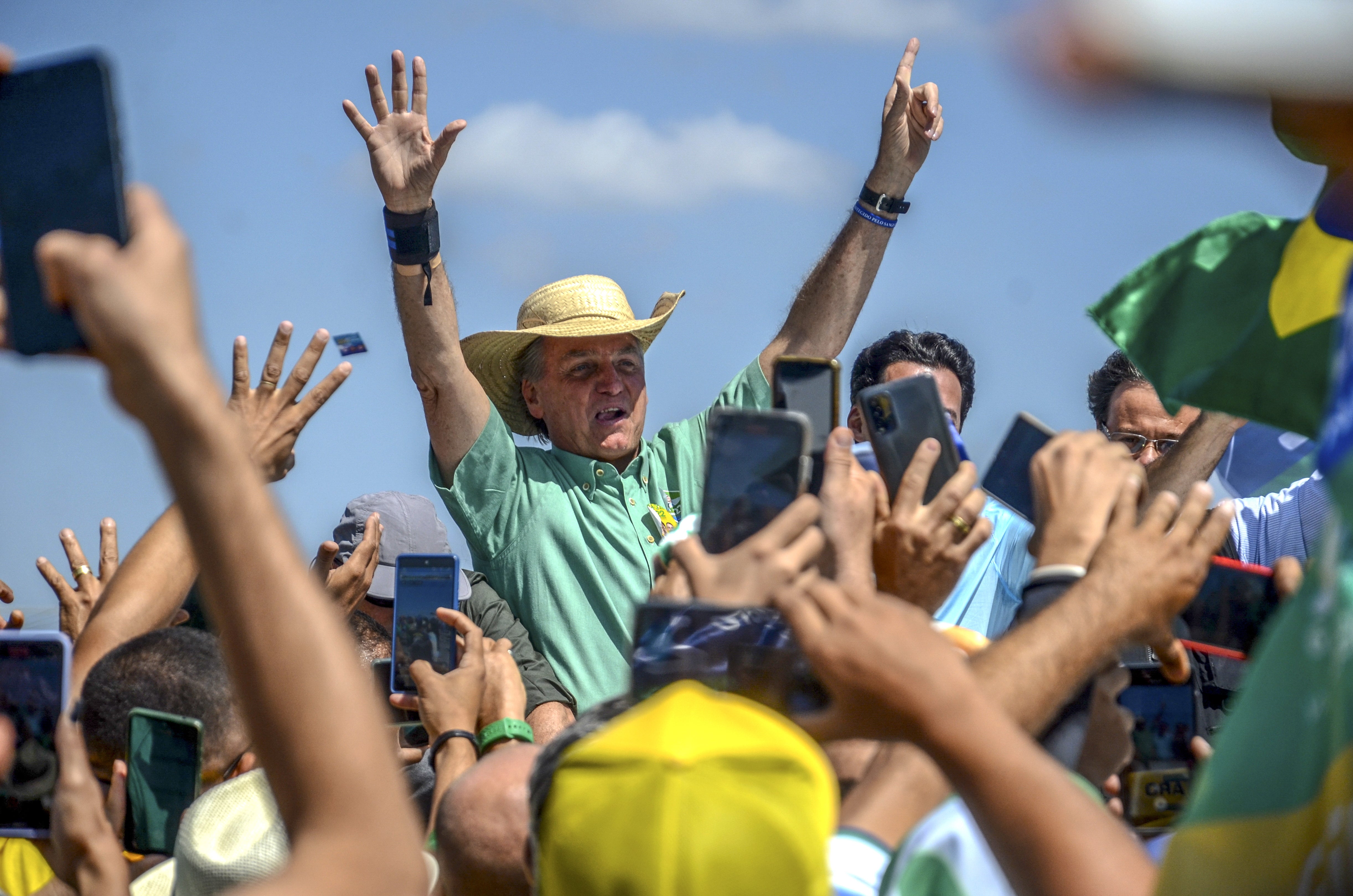 Bolsonaro at a campaign rally in Juazeiro on Tuesday