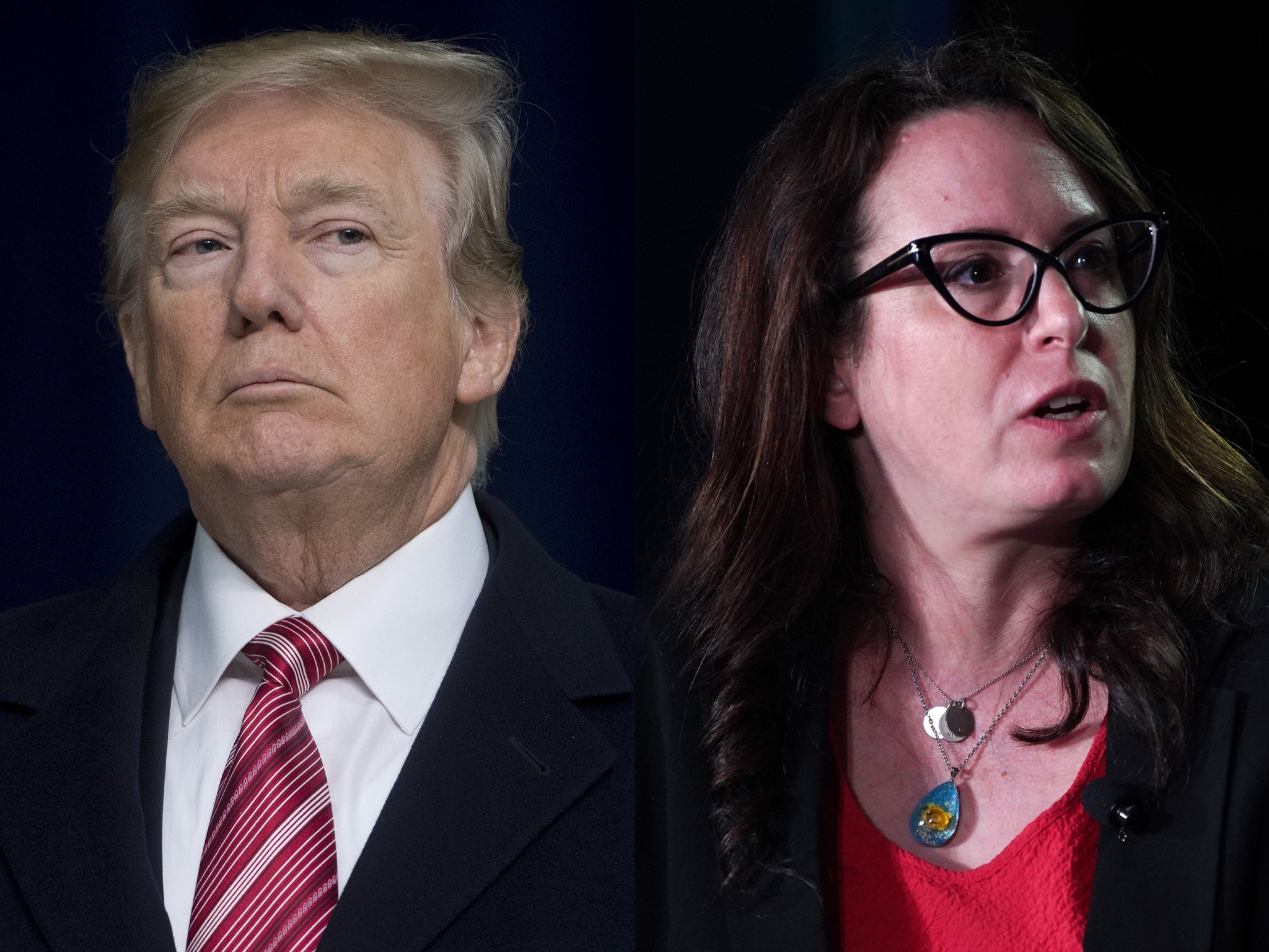 Donald Trump (left) hit out at Maggie Haberman (right) calling her a ‘third rate writer’