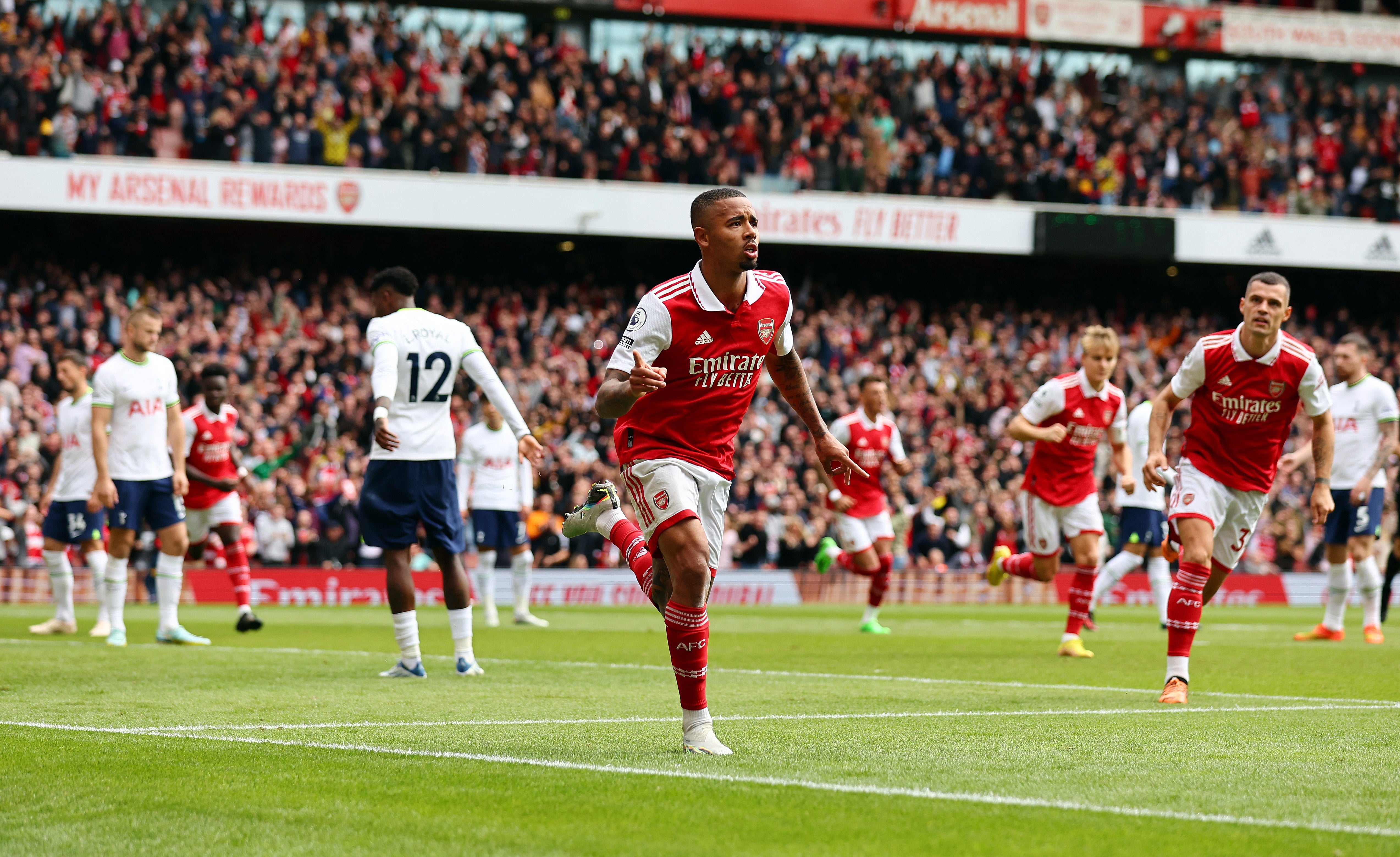 Gabriel Jesus also netted for Arsenal in their north London derby win