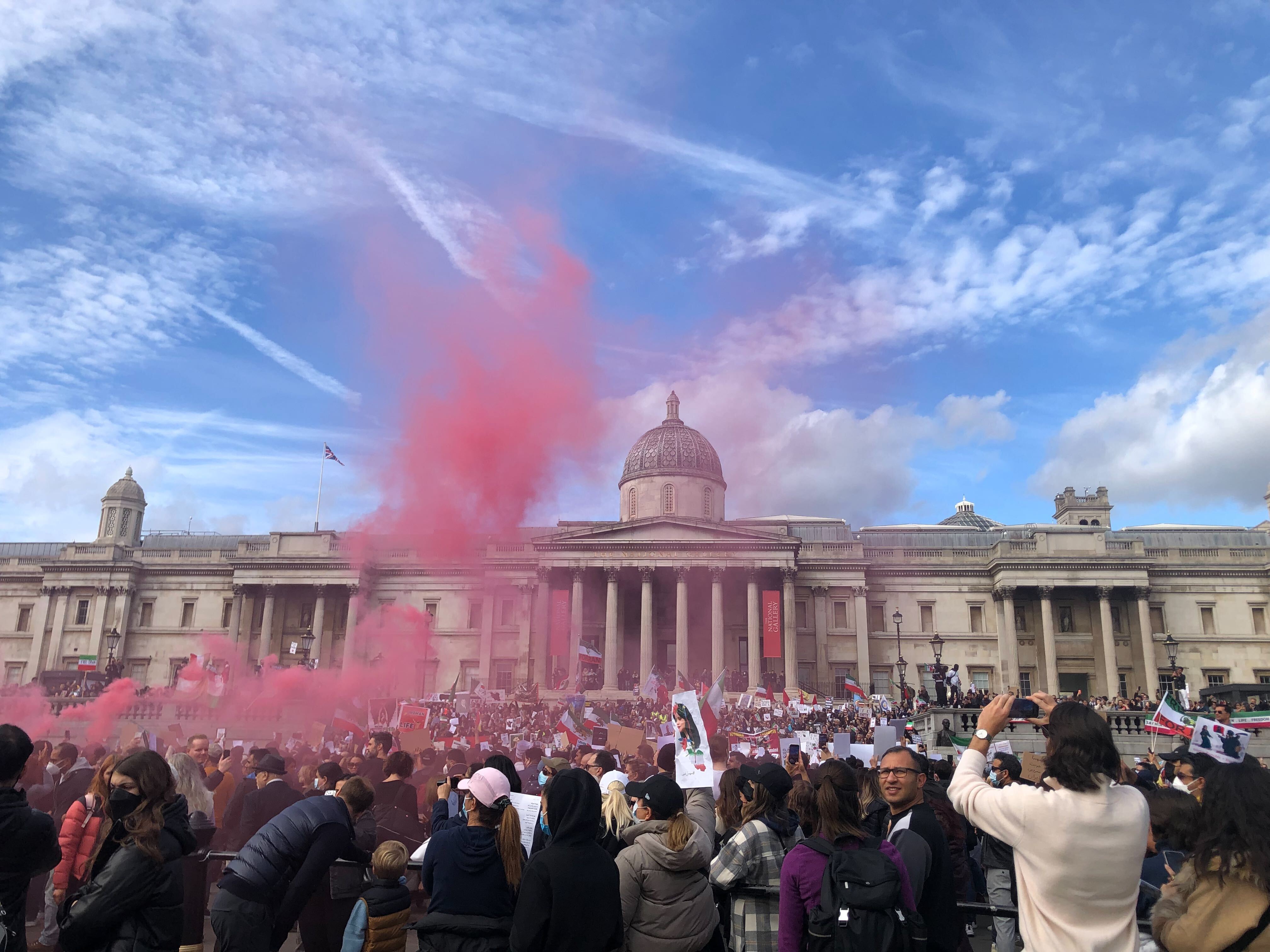 Thousands gathered at Trafalgar square in London