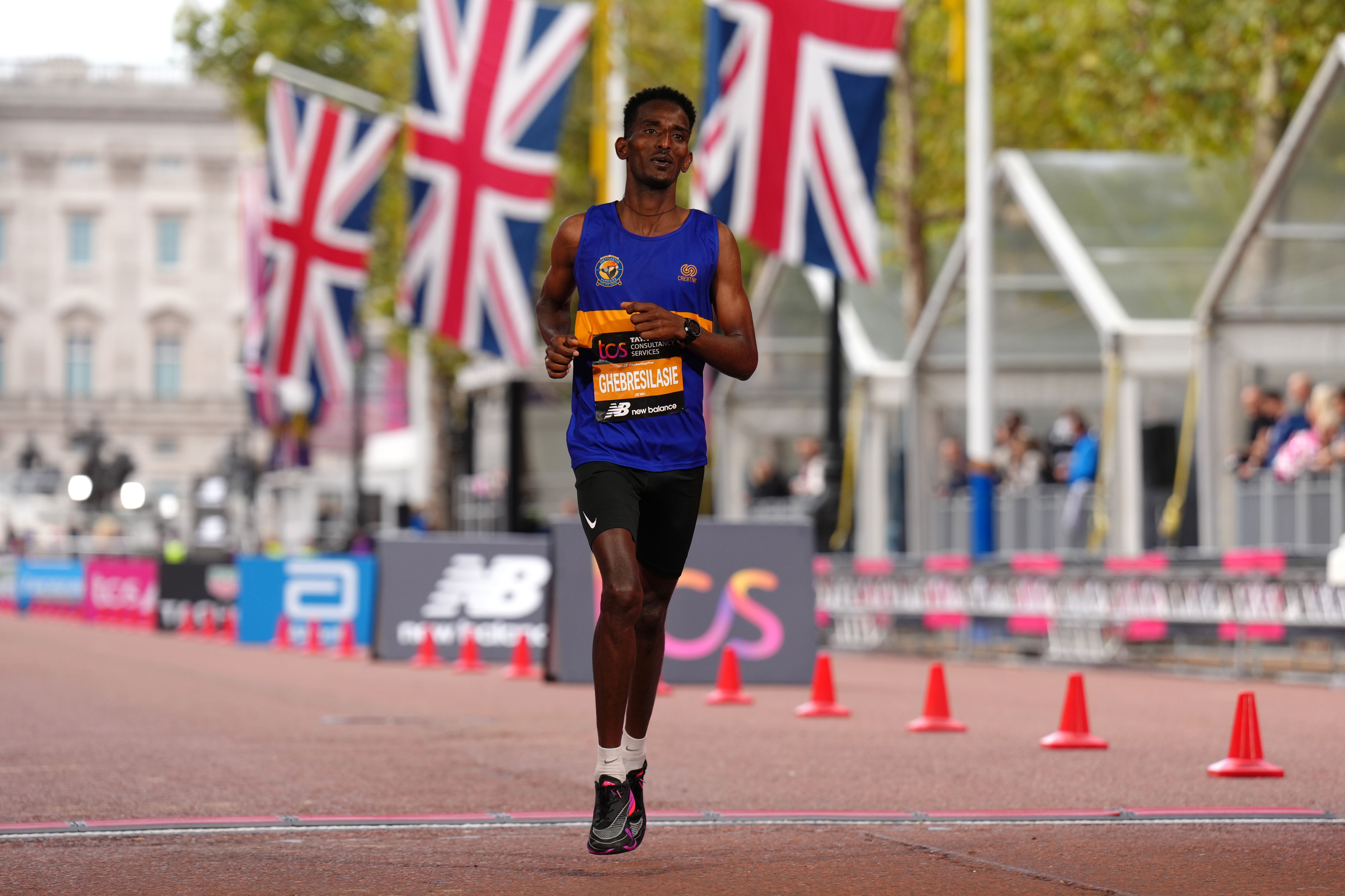 Weynay Ghebresilasie finished ninth in the men’s elite race of the London Marathon (John Walton/PA)