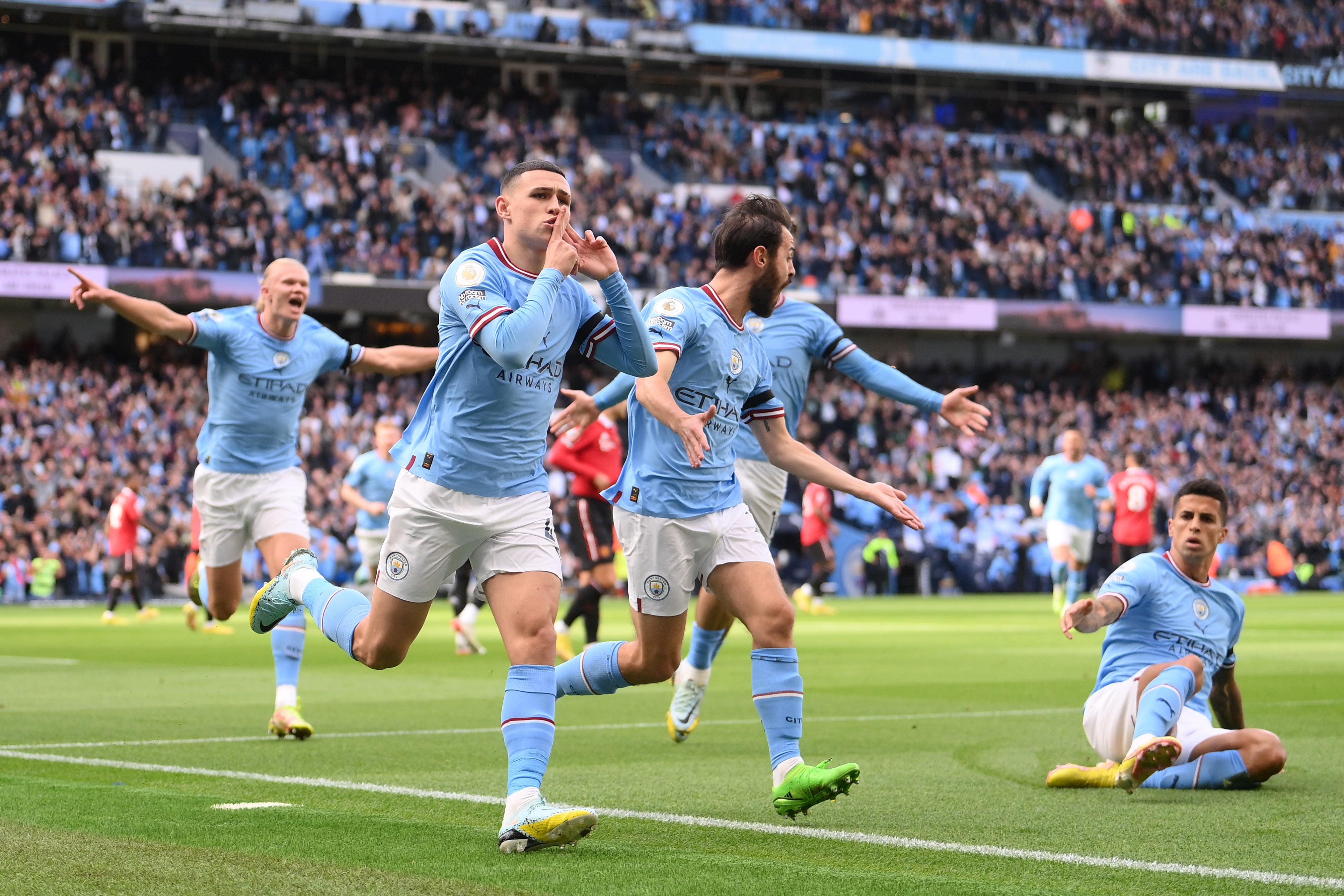 Like Haaland, Foden netted three times for City against United