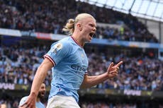 Erling Haaland’s goalscoring record for Man City is ‘scary’, Pep Guardiola admits after United thrashing