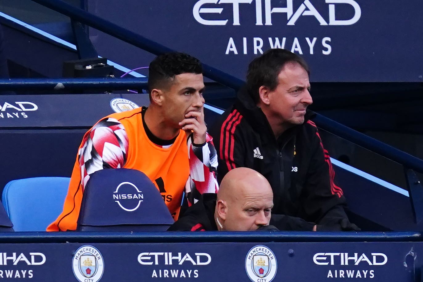 Cristiano Ronaldo did not make it off the bench at Manchester City (Martin Rickett/PA)