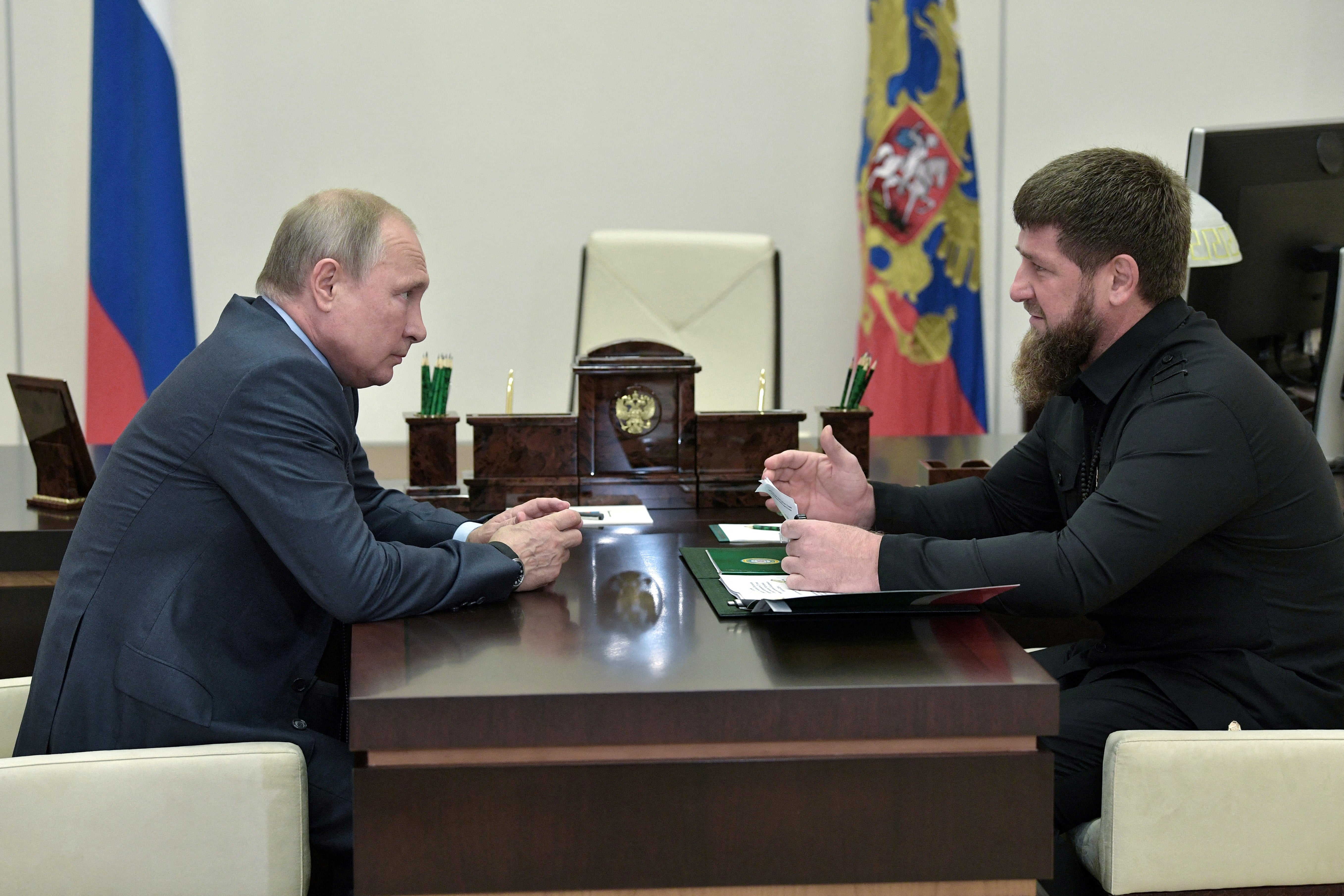 Putin meets with Kadyrov at his residence near Moscow in August 2019