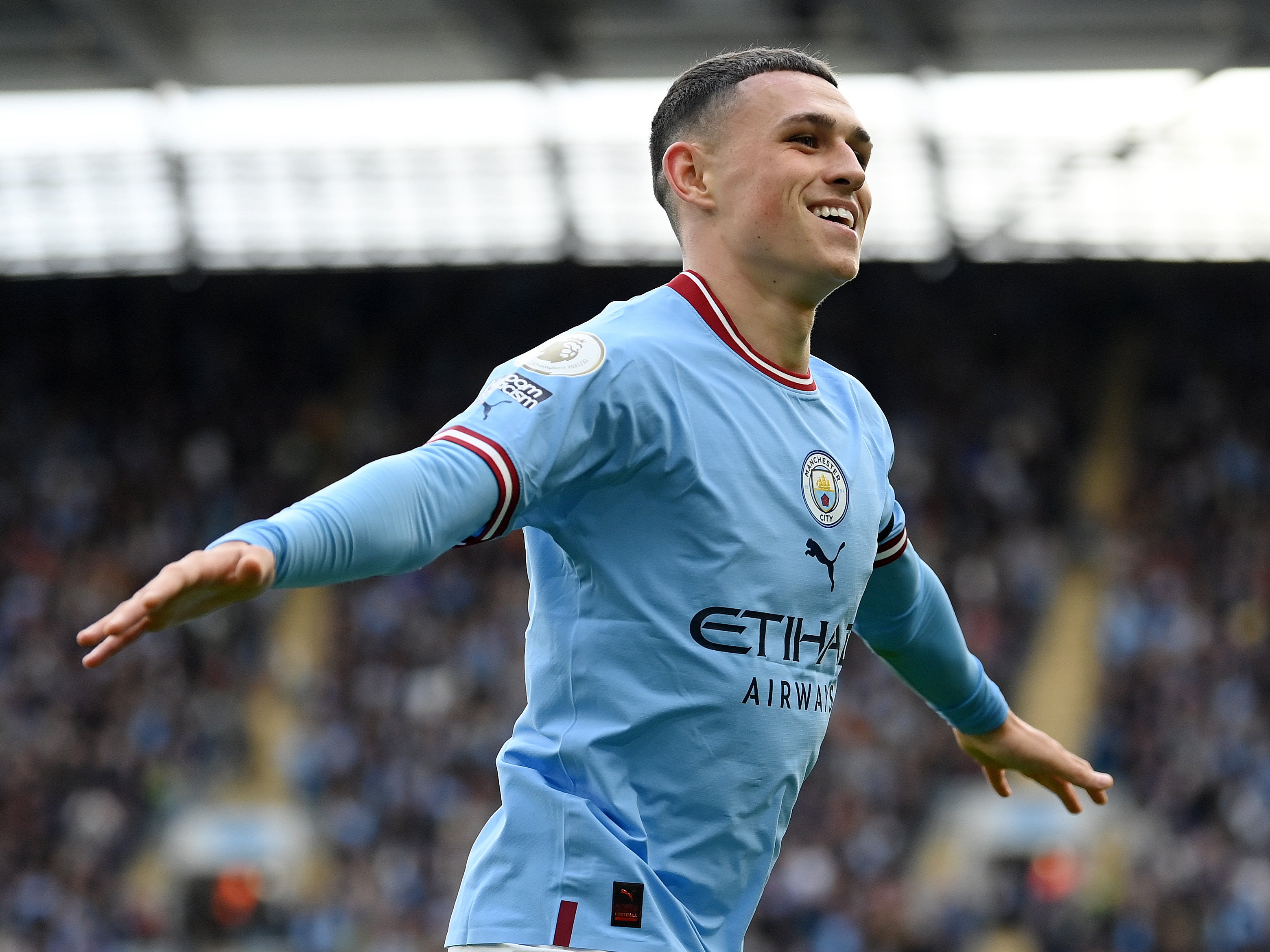 Manchester City winger Phil Foden scored his first club hat-trick in the Manchester derby