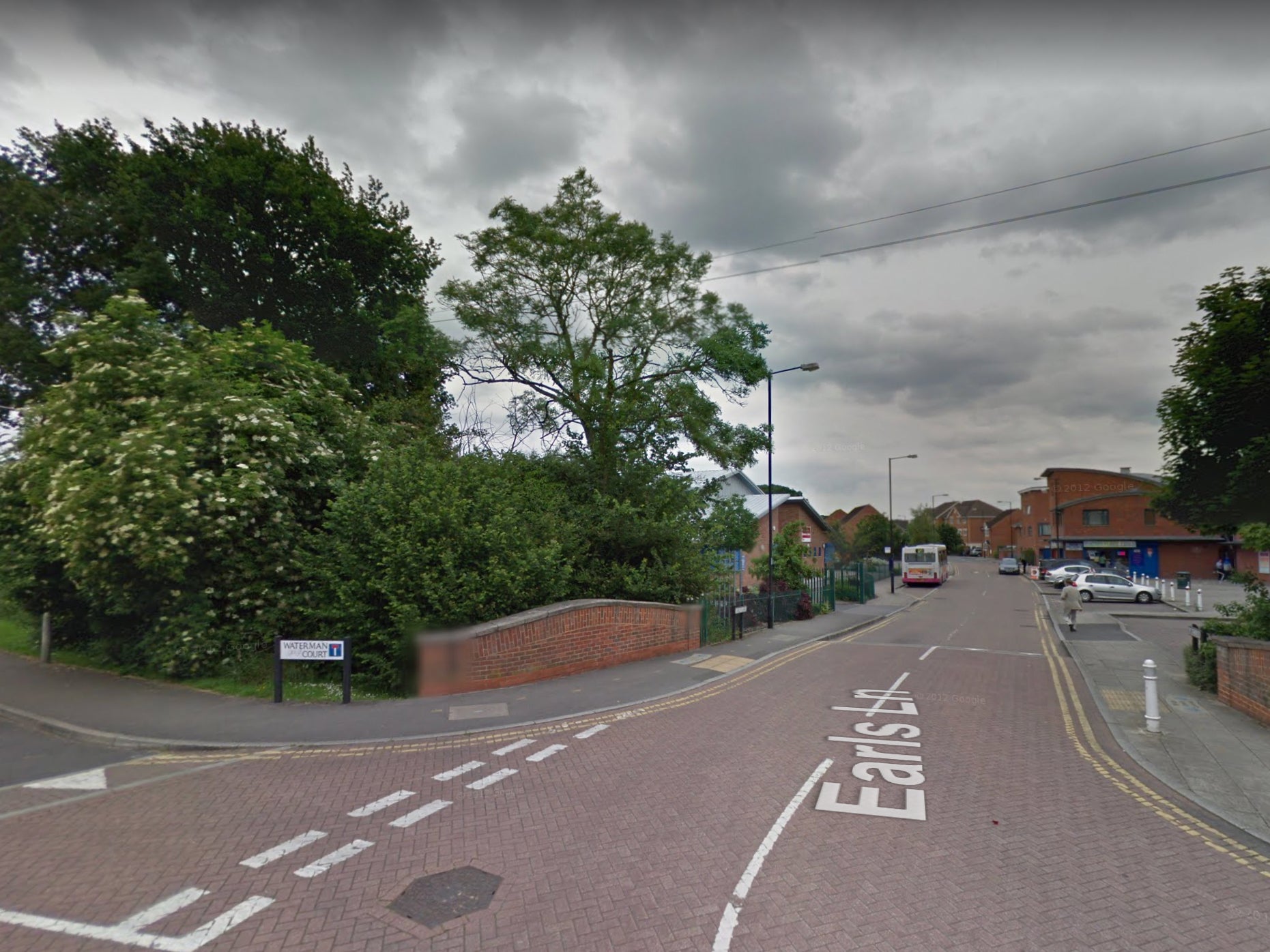 The junction of Earls Lane and Waterman Court in Slough, where the attack happened