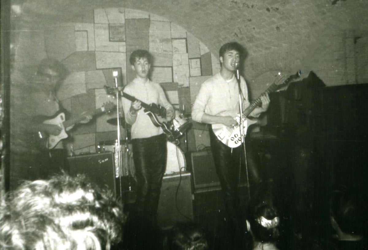 The Beatles playing the Cavern Club in 1961