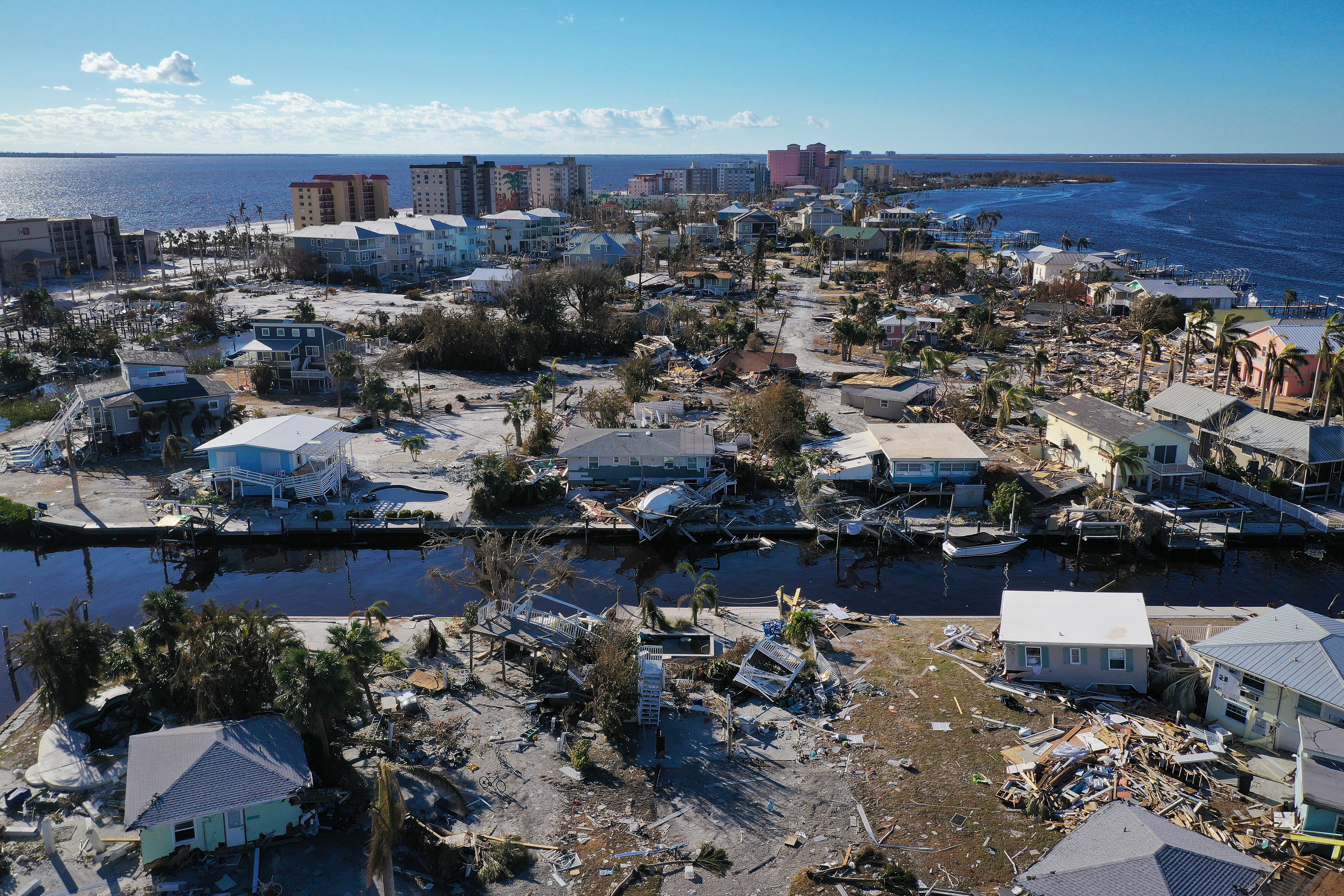 Many homes in Fort Myers Beach, Florida were completely destroyed in the storm