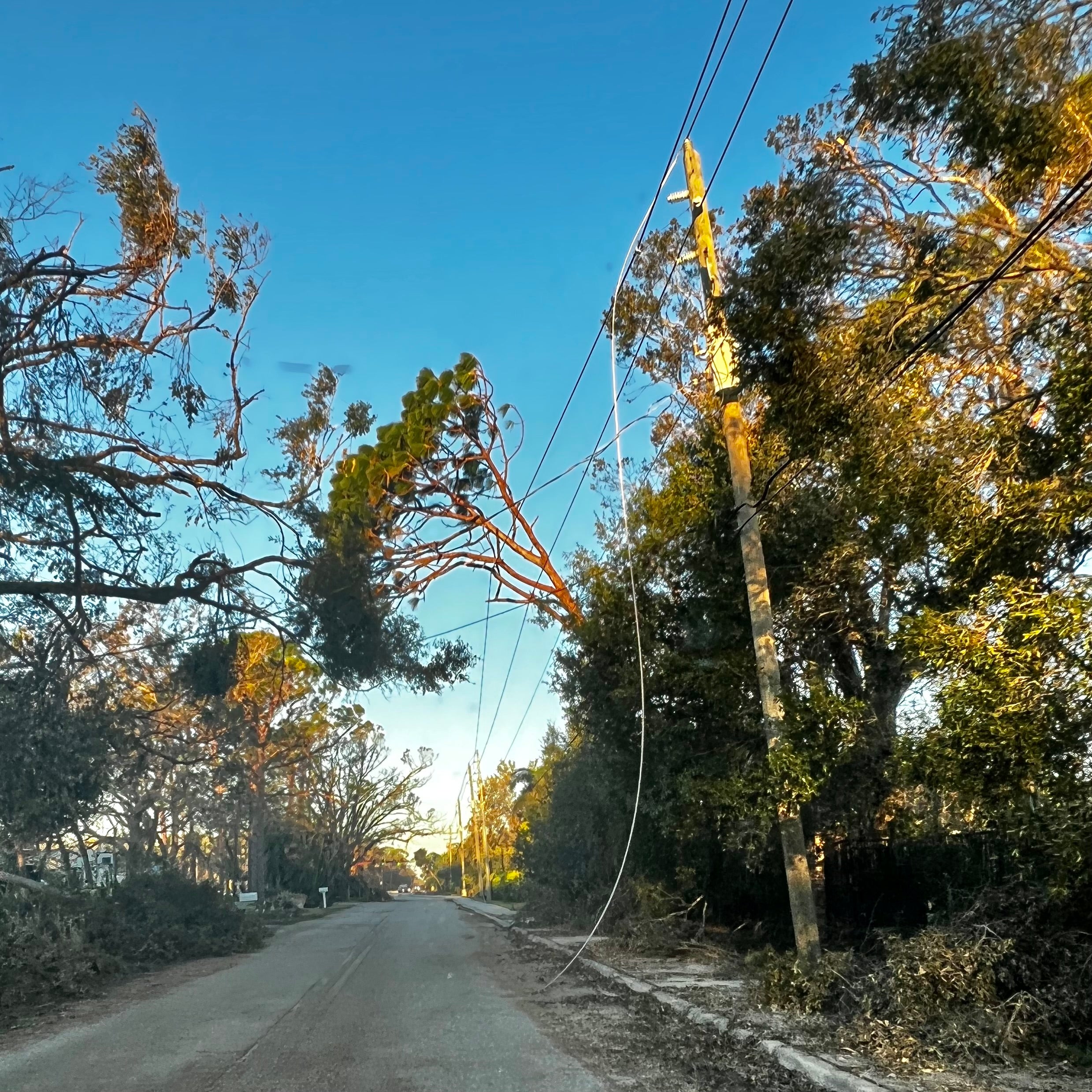 Power lines have been destroyed