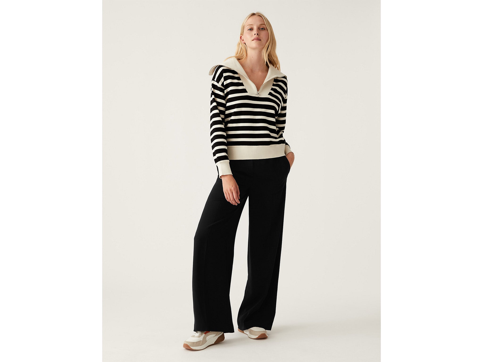 Marks & Spencer crepe drawstring wide leg trousers