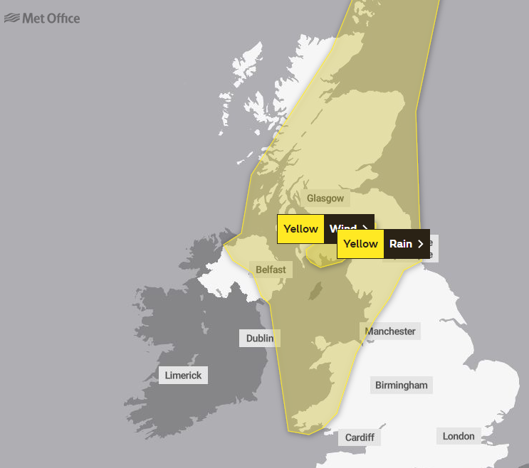 The Met Office issued a two day warning