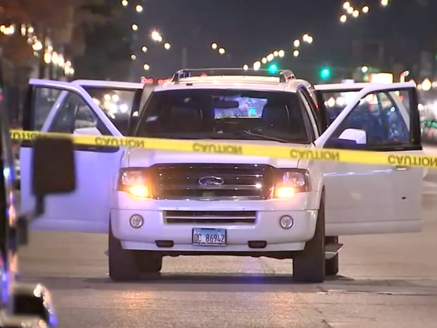 Police at the scene of the shooting on Friday night