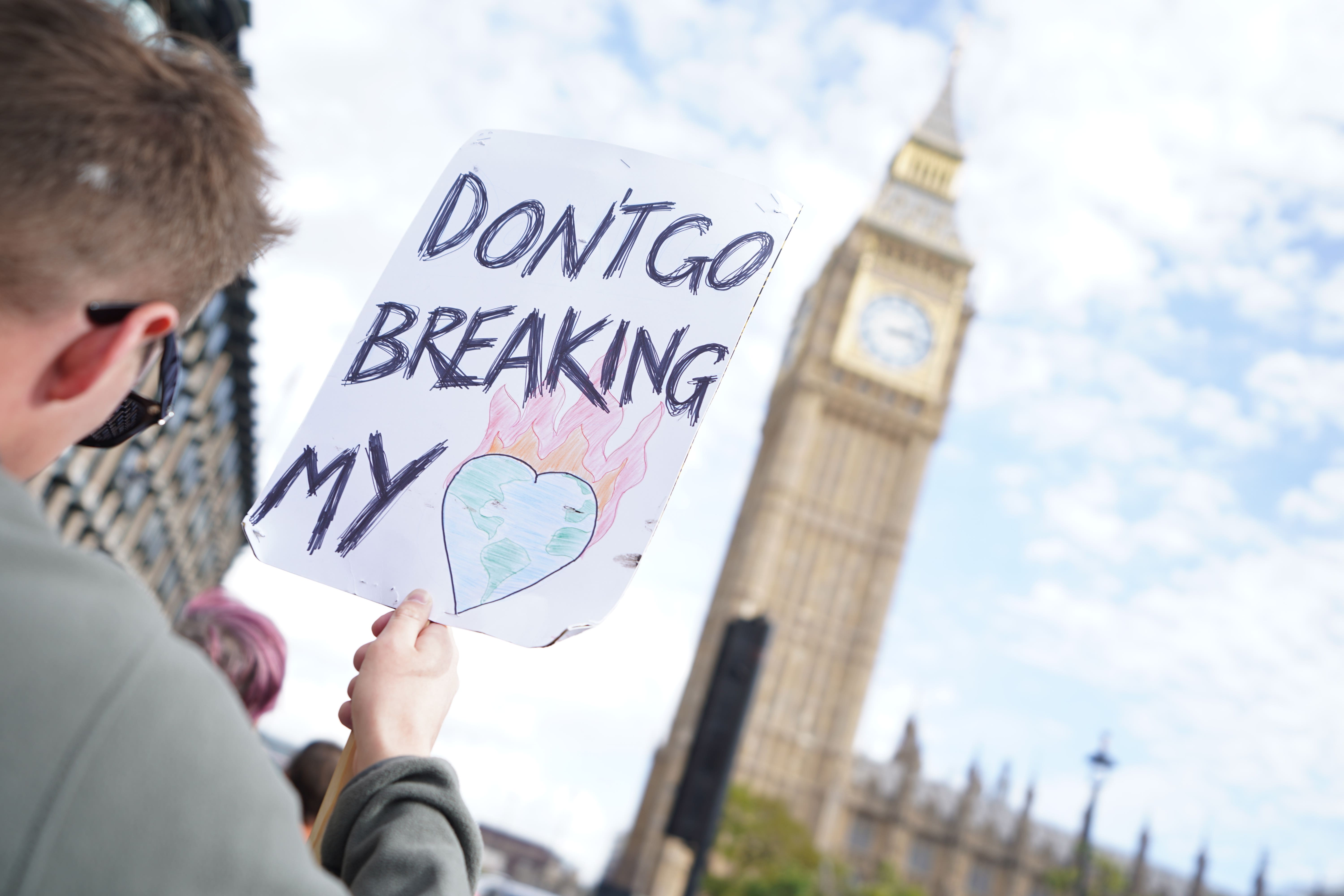 The protesters are calling for an end to new oil and gas projects