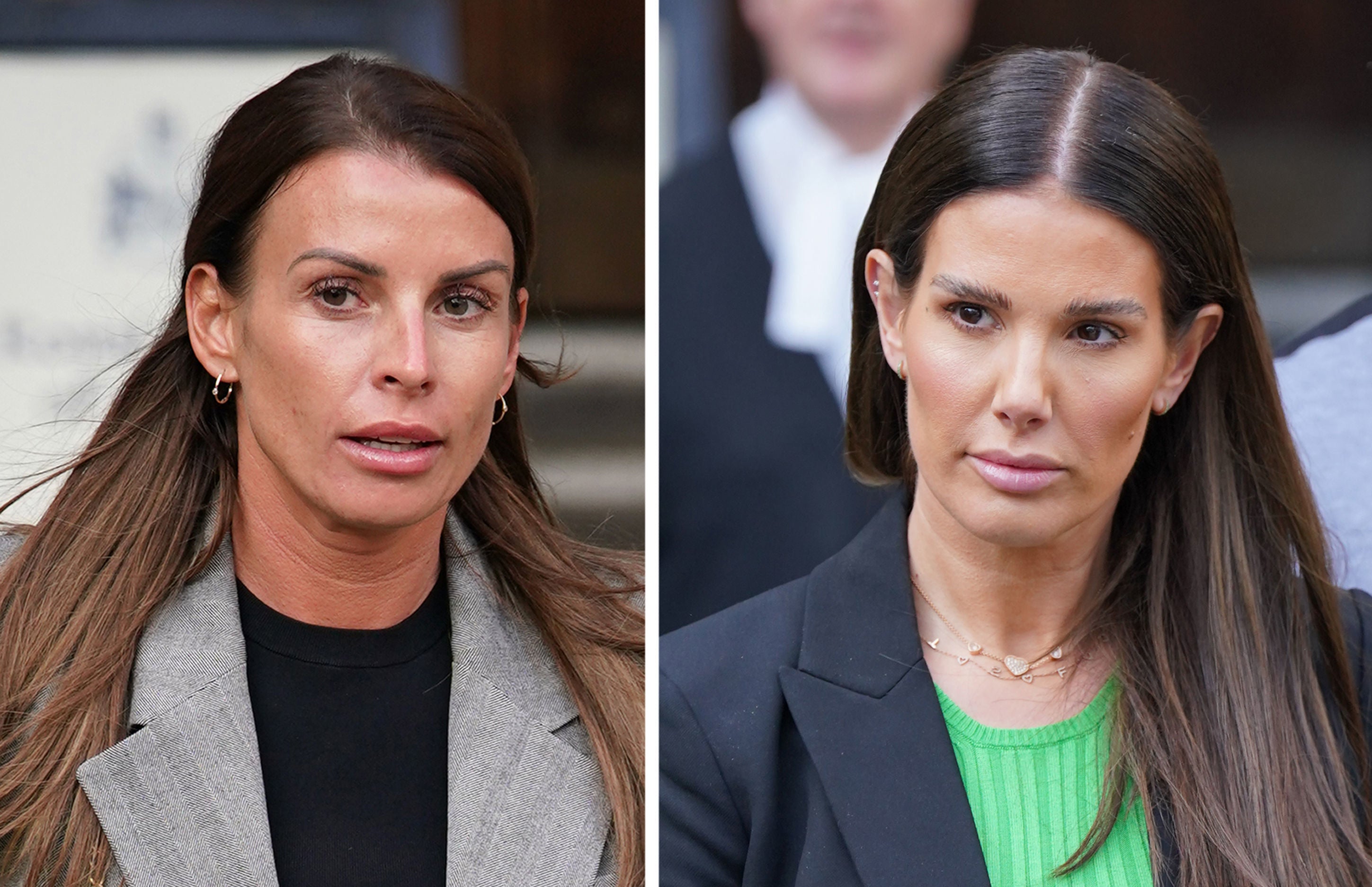 Coleen Rooney (left) Rebekah Vardy during their High Court libel battle