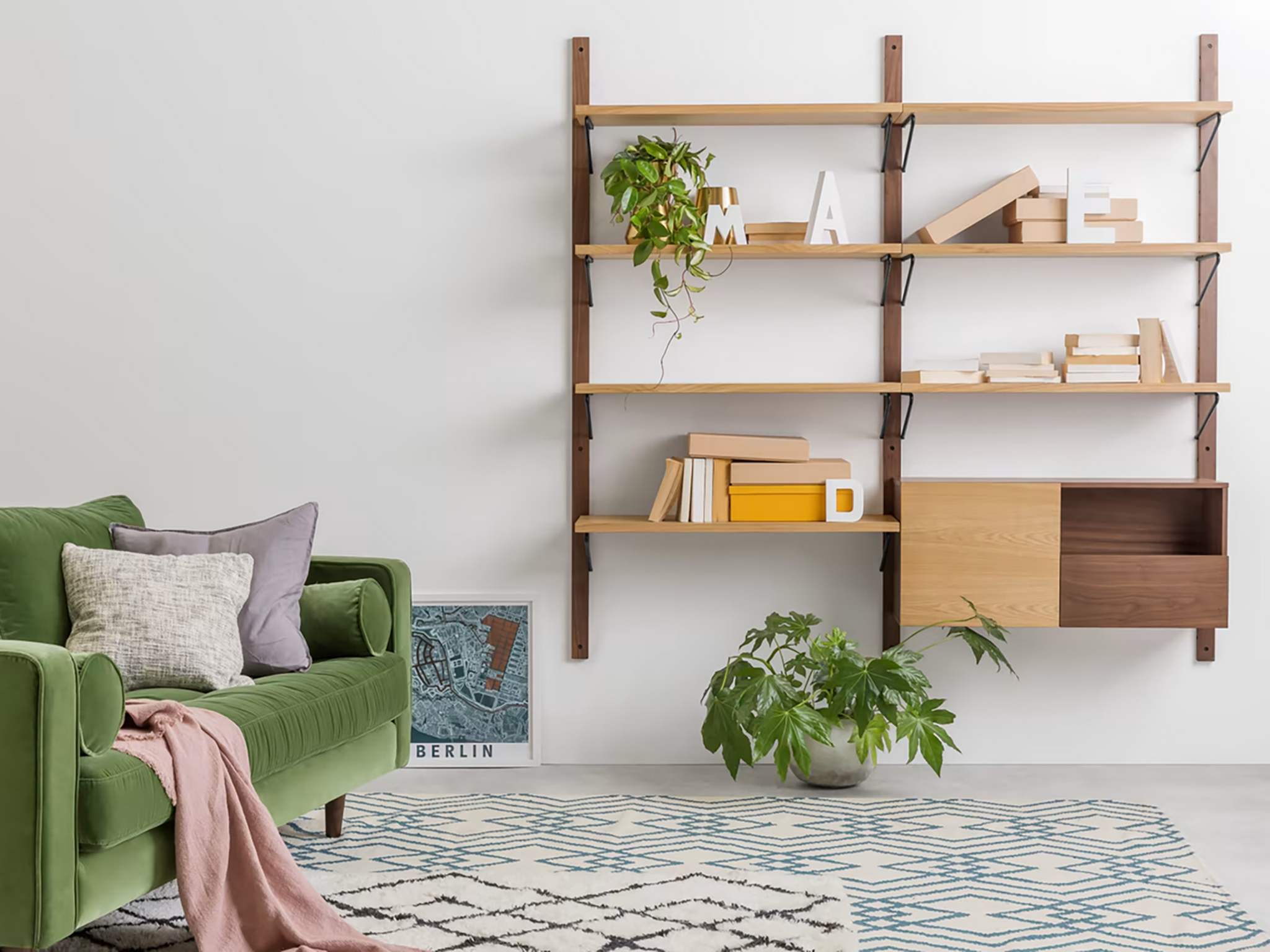 Made Jory modular shelves in walnut